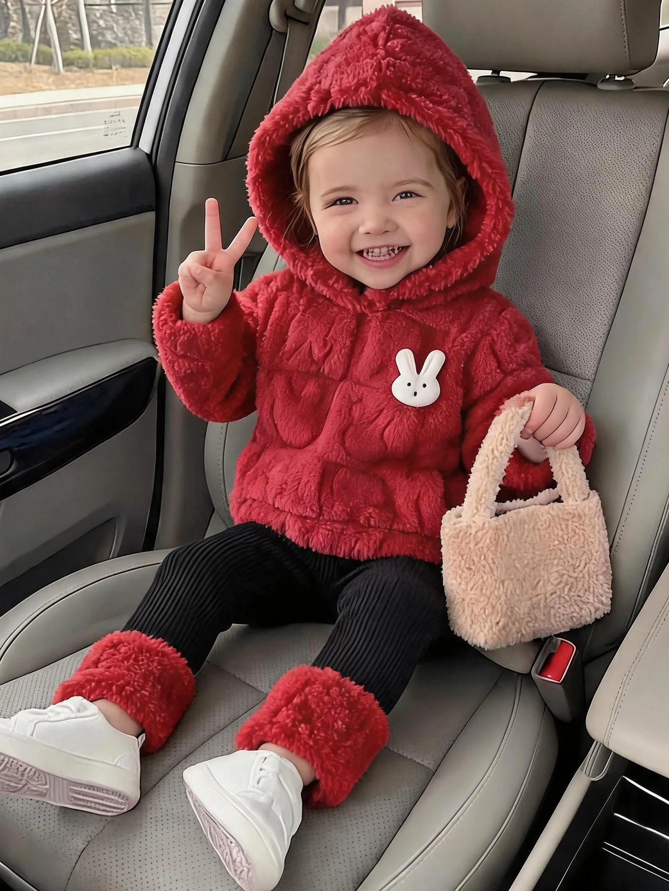 2 pièces/Ensemble Tenue d'hiver pour bébé fille, Sweat-shirt-shirt à capuche en — vue 6