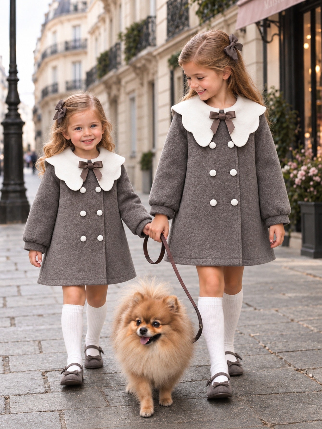 Elladie kids Veste-cardigan en laine pour jeunes filles, décoration mode avec cordon de — vue 2