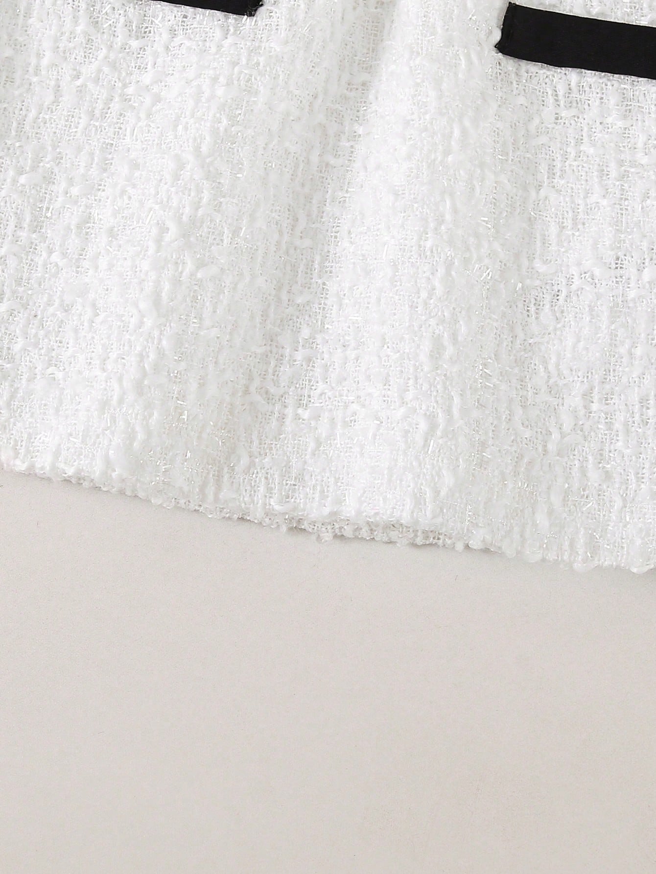 2 pièces Ensemble mignon pour bébé fille, haut tressé tweed simple et décontracté — vue 4