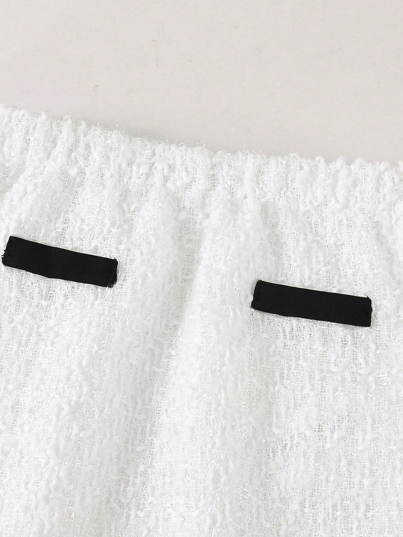 2 pièces Ensemble mignon pour bébé fille, haut tressé tweed simple et décontracté — vue 5