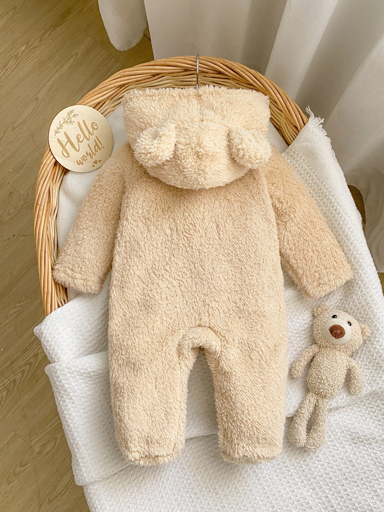 Barboteuse à pieds en flanelle double face à manches longues pour nouveau-nés, motif — vue 8