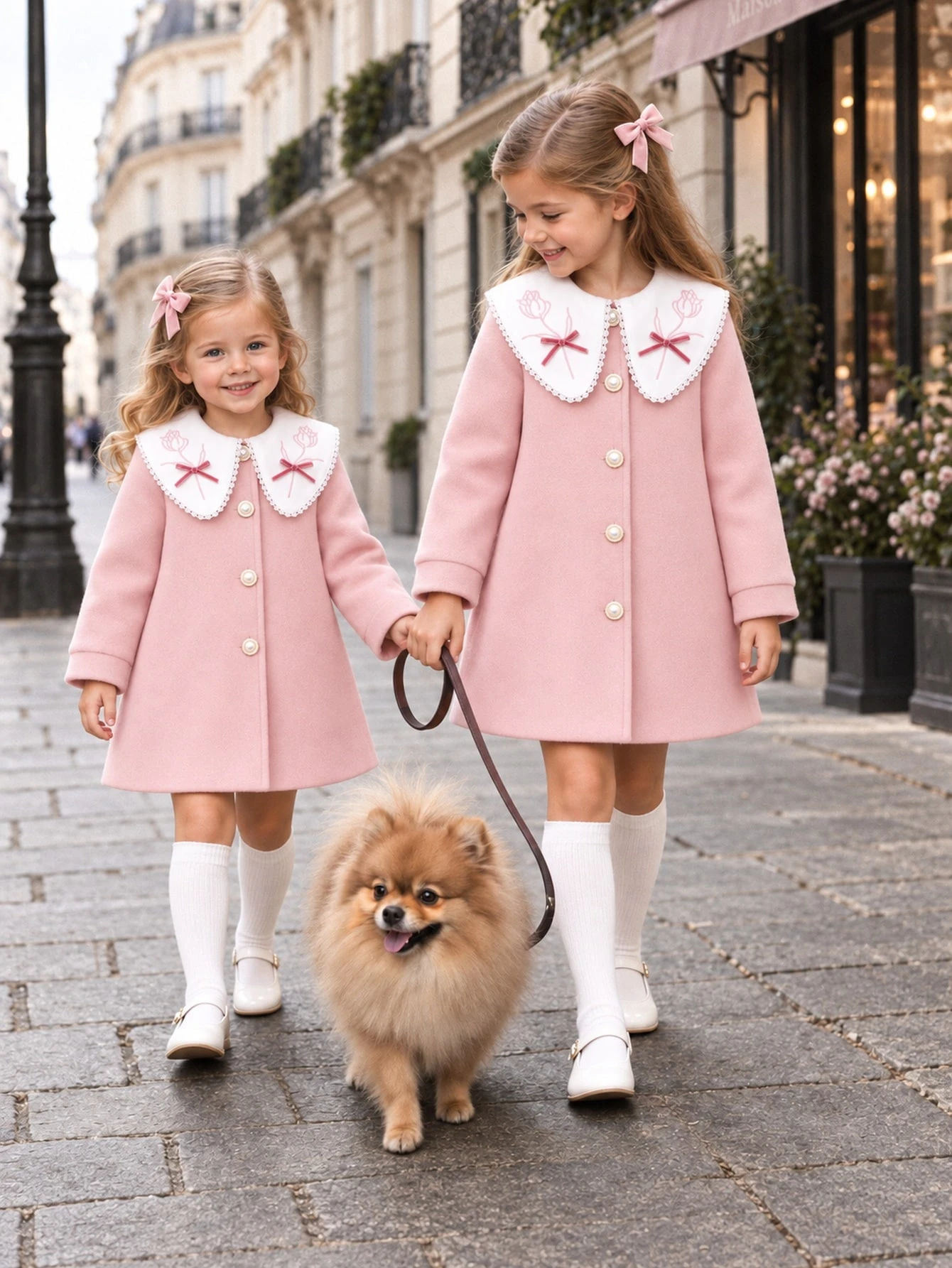 Elladie kids Veste-cardigan en laine pour jeunes filles, décoration mode avec cordon de — vue 4