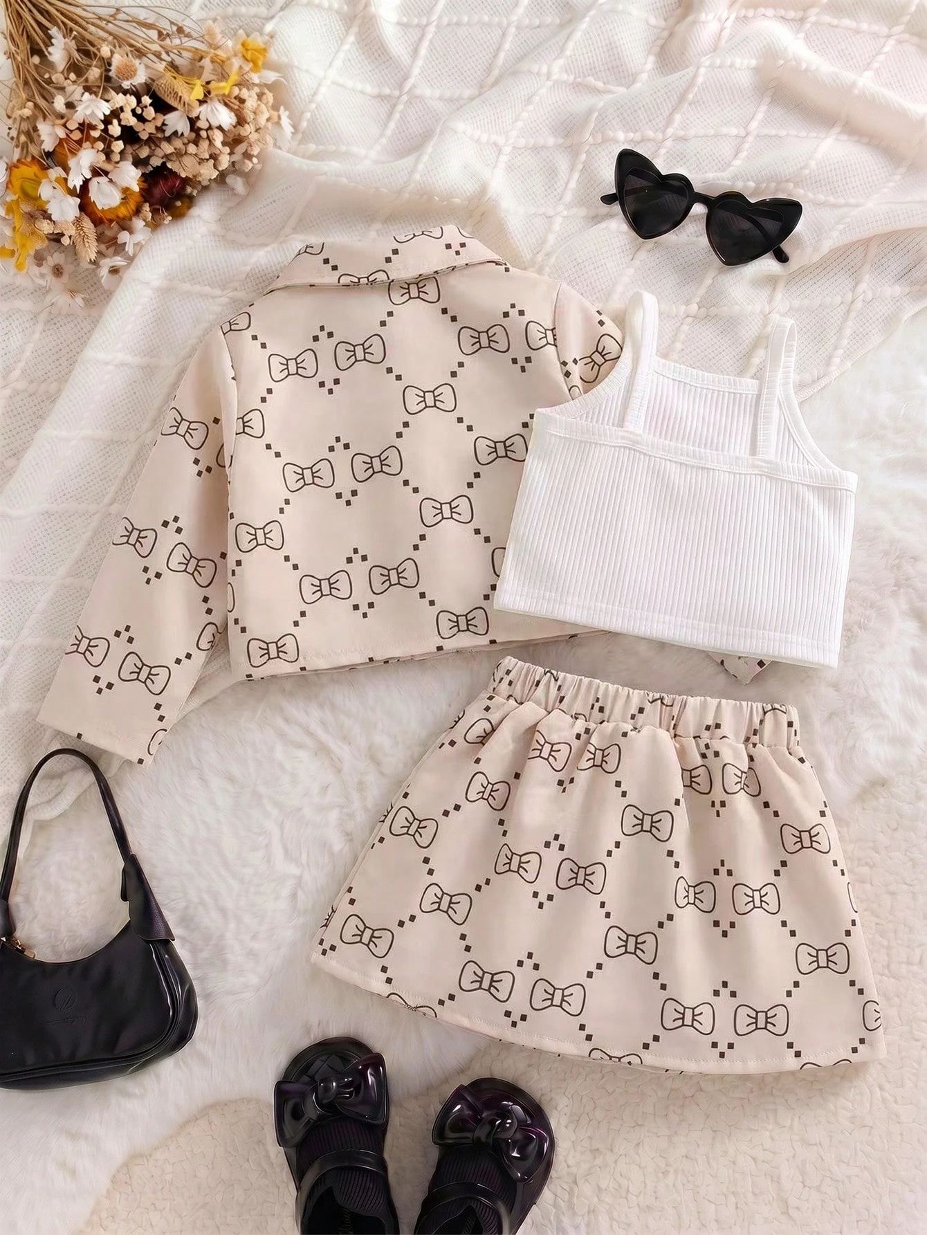 Vêtements pour bébé fille automne élégant mignon décontracté ensemble 3 pièces avec — vue 7