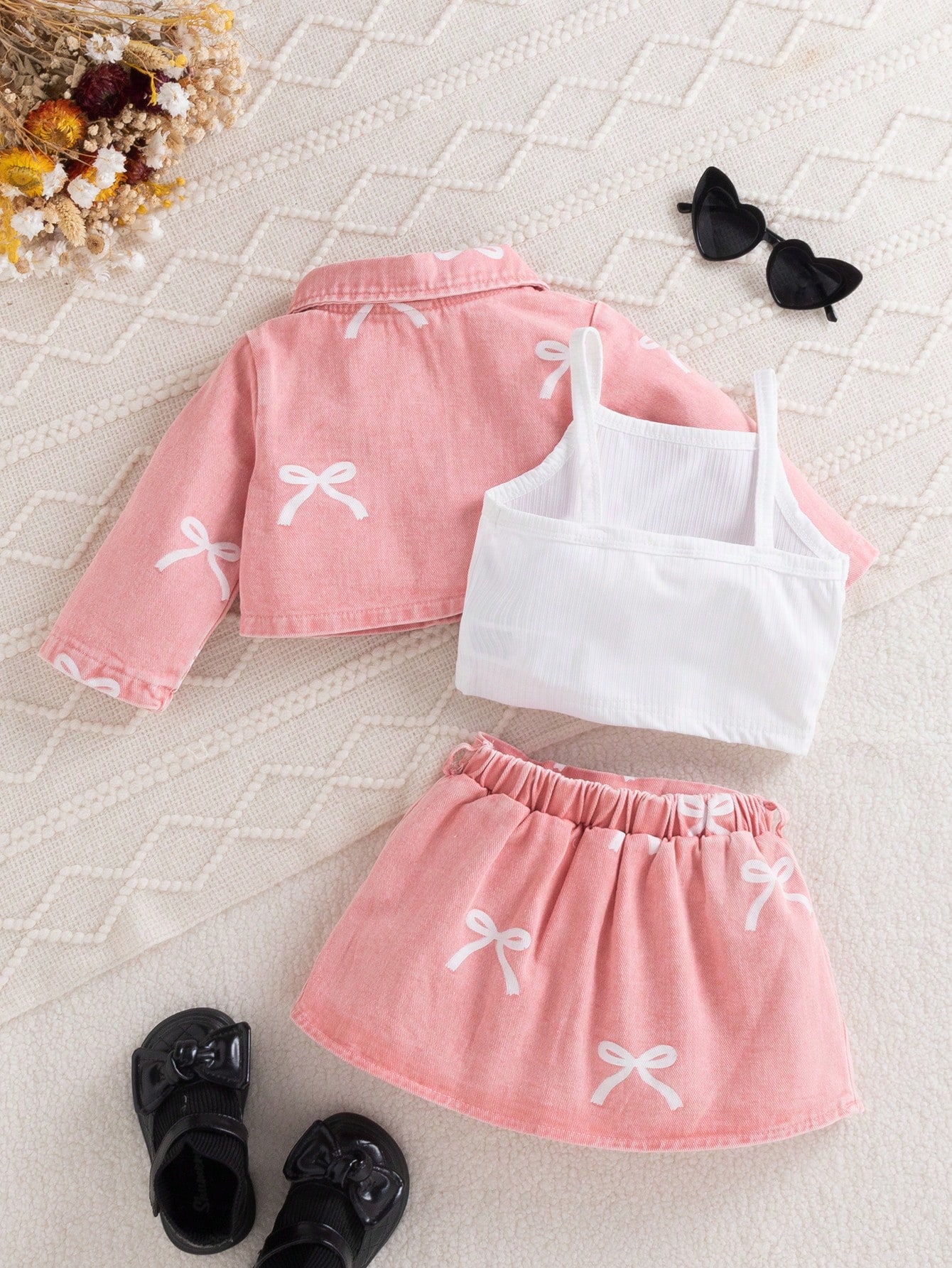 Vêtements pour bébé fille automne élégant mignon décontracté ensemble 3 pièces avec — vue 11