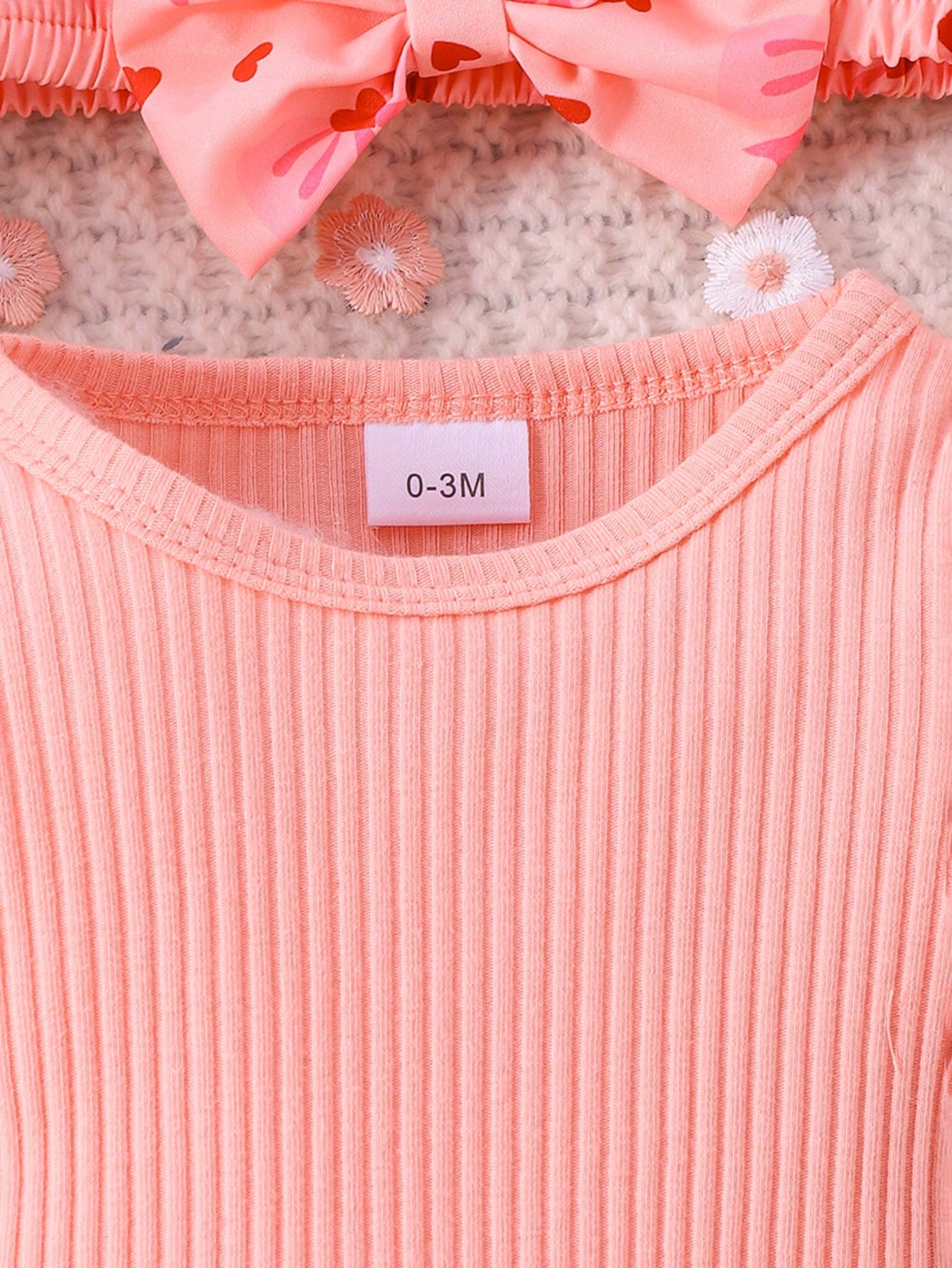 Ensemble body à manches longues mignon pour bébé fille avec jupe à bretelles et bandeau, — vue 10