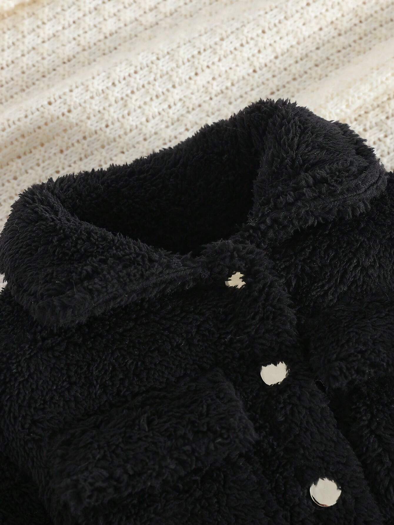 3 pièces Ensemble automne/hiver pour bébé fille, veste utilitaire à col rabattu — vue 10