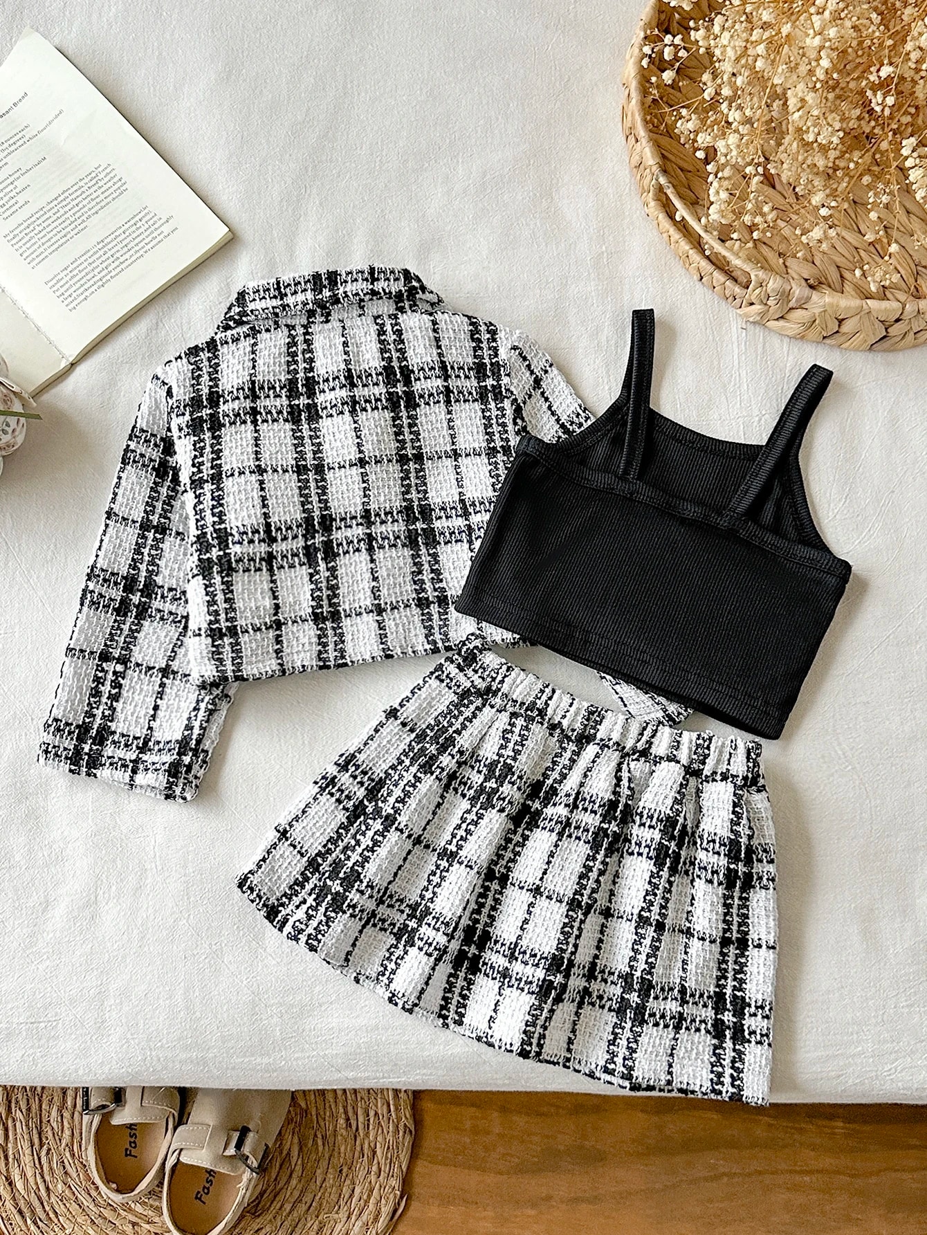 Vêtements pour bébé fille automne élégant mignon décontracté ensemble 3 pièces avec — vue 10