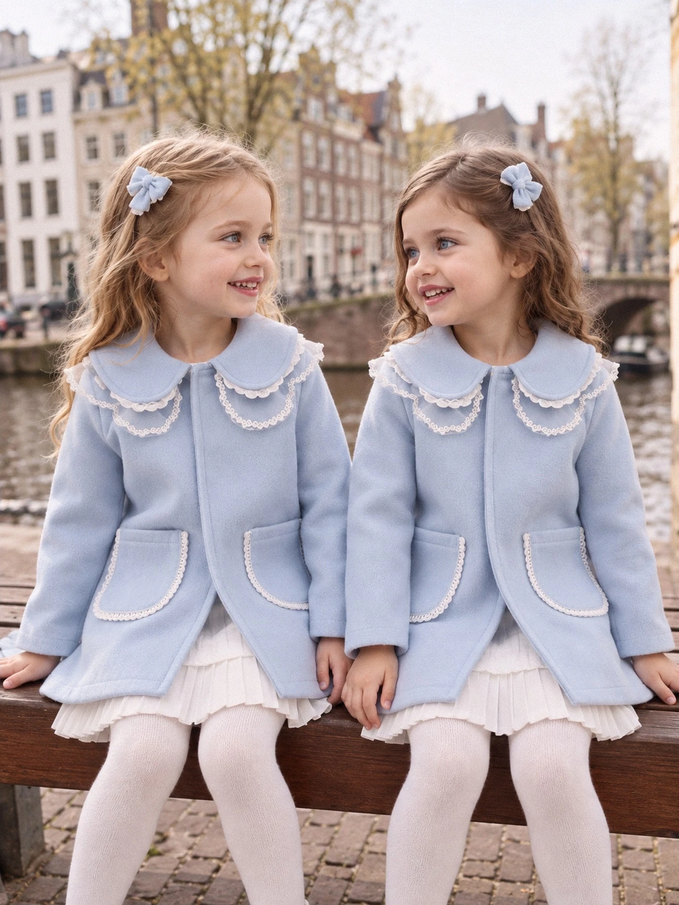Elladie kids Veste-cardigan en laine pour jeunes filles, décoration mode avec cordon de — vue 7
