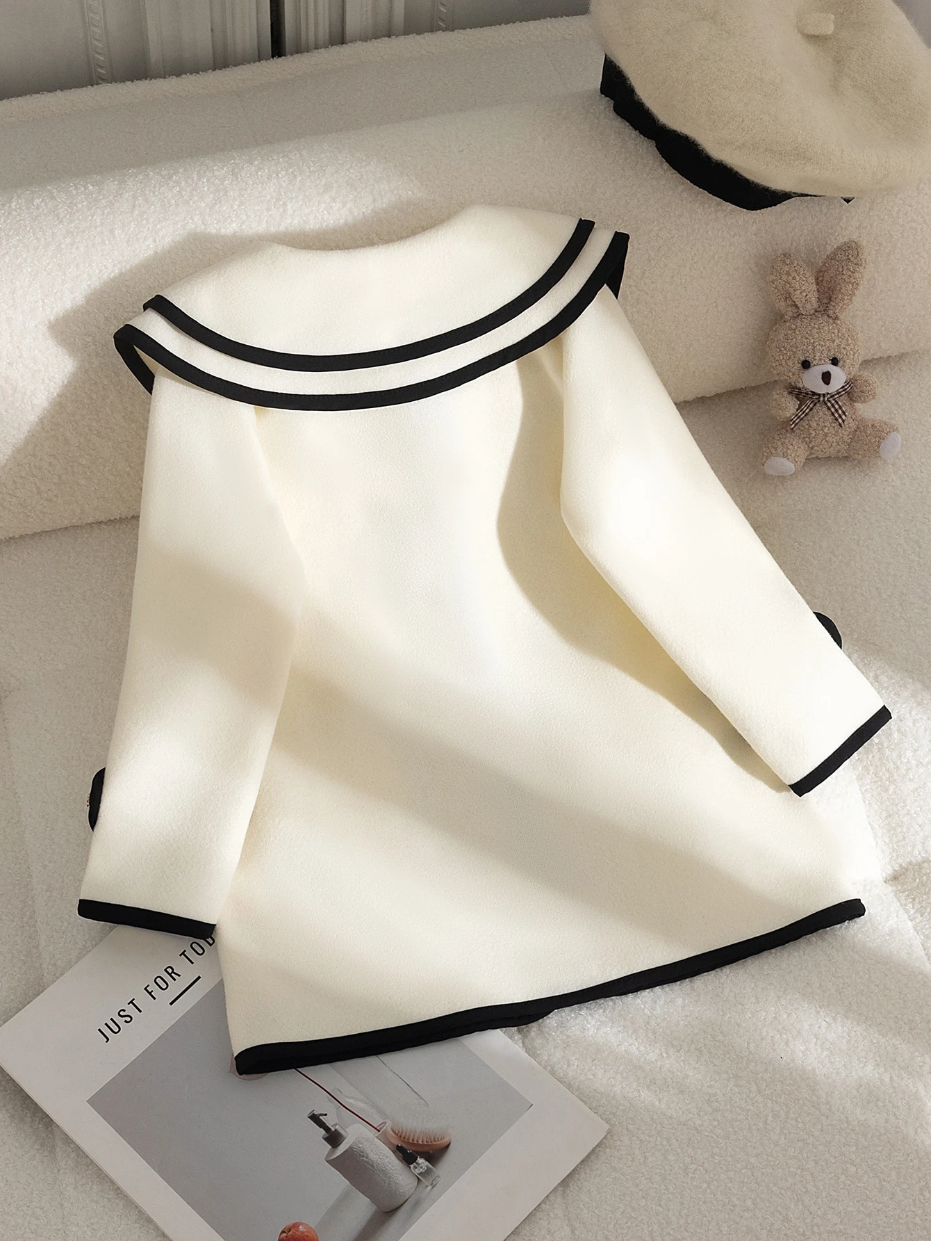 Elladie kids Veste-cardigan en laine pour jeunes filles, décoration mode avec cordon de — vue 12