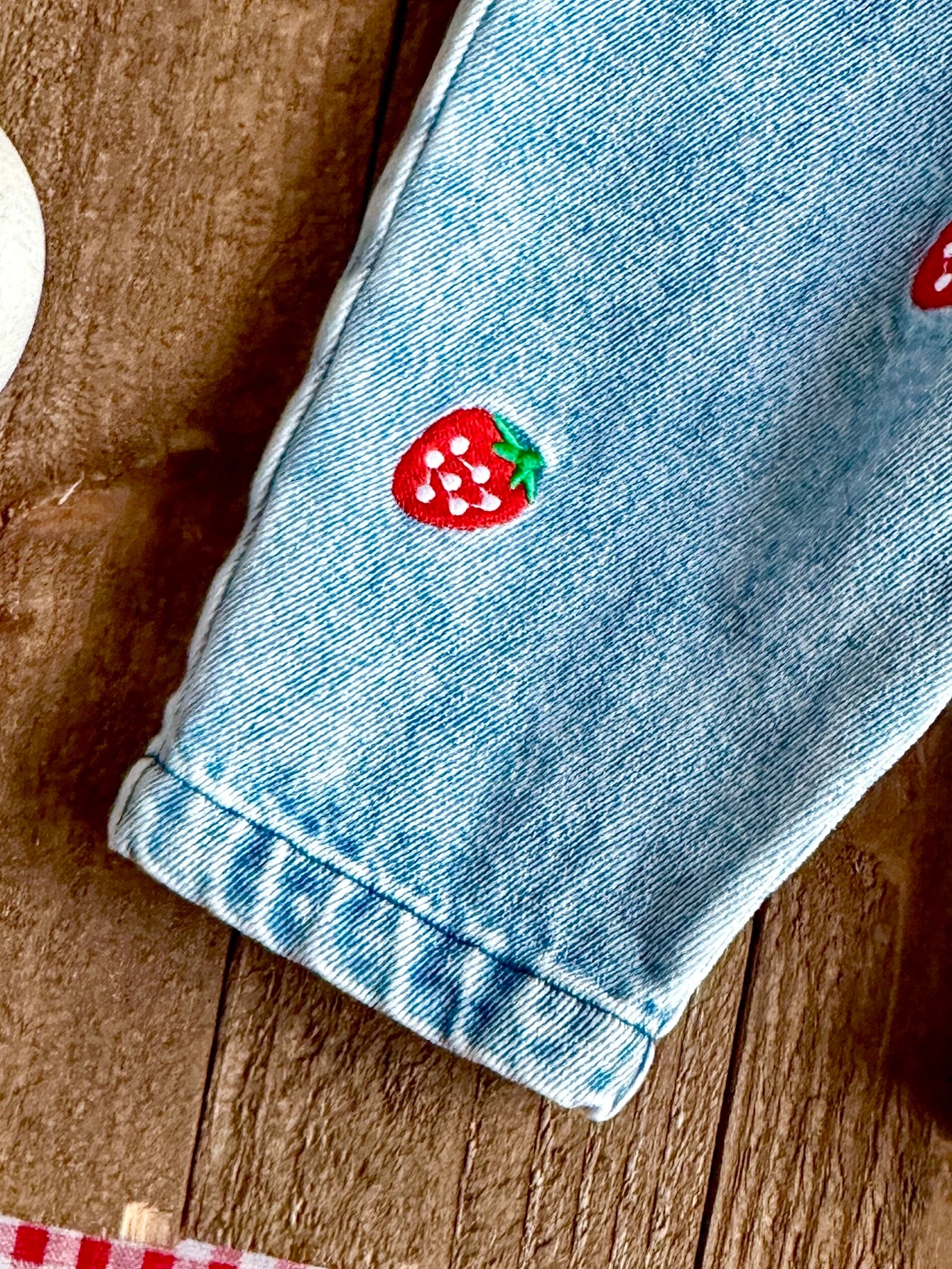 Vintaside Kids Ensemble pour bébé fille avec pantalon en jean brodé de fleurs, Top — vue 10