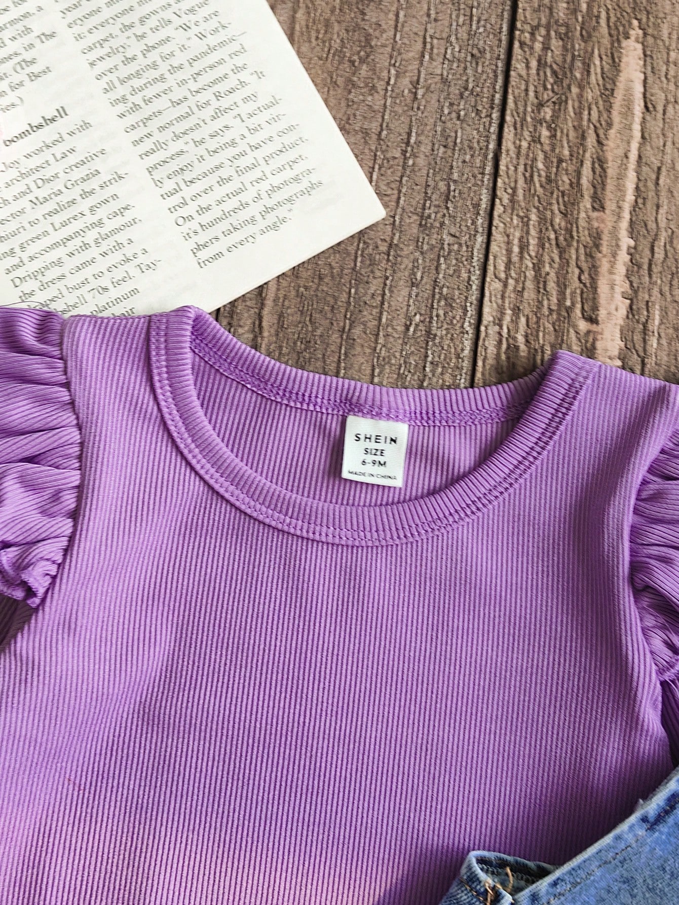 Vintaside Kids Ensemble pour bébé fille avec pantalon en jean brodé de fleurs, Top — vue 7