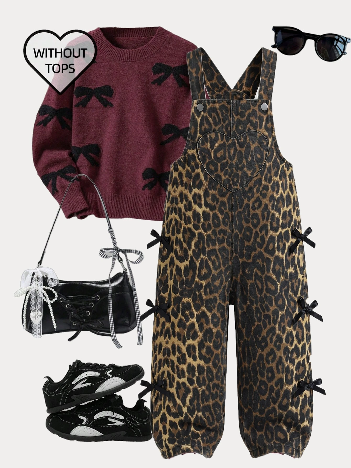 ChillGRL Ensemble de tenue pour jeune fille avec salopette en jean à décoration — vue 3