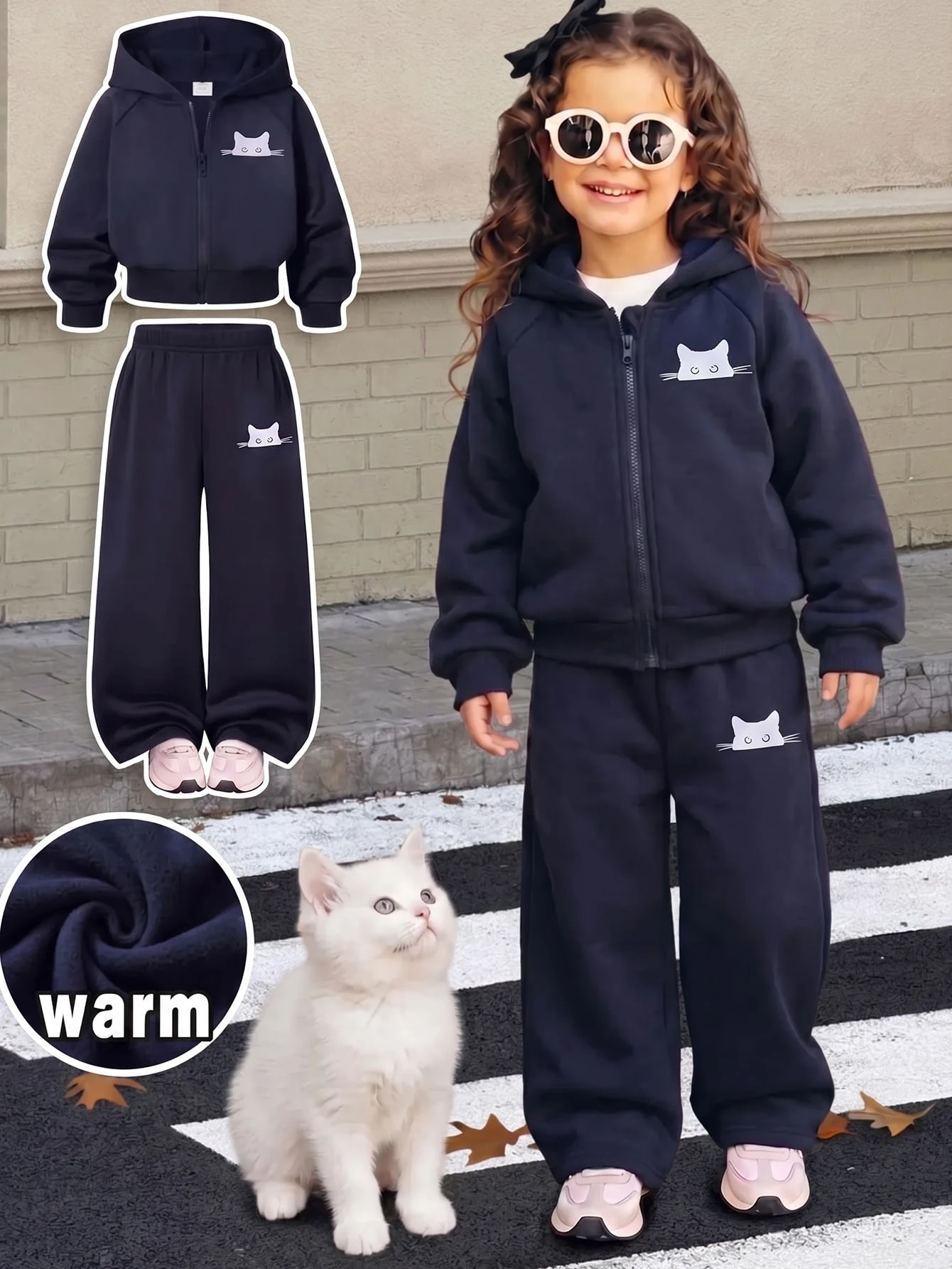 ChillGRL Ensemble de survêtement 2 pièces pour jeunes filles, veste à capuche — vue 4