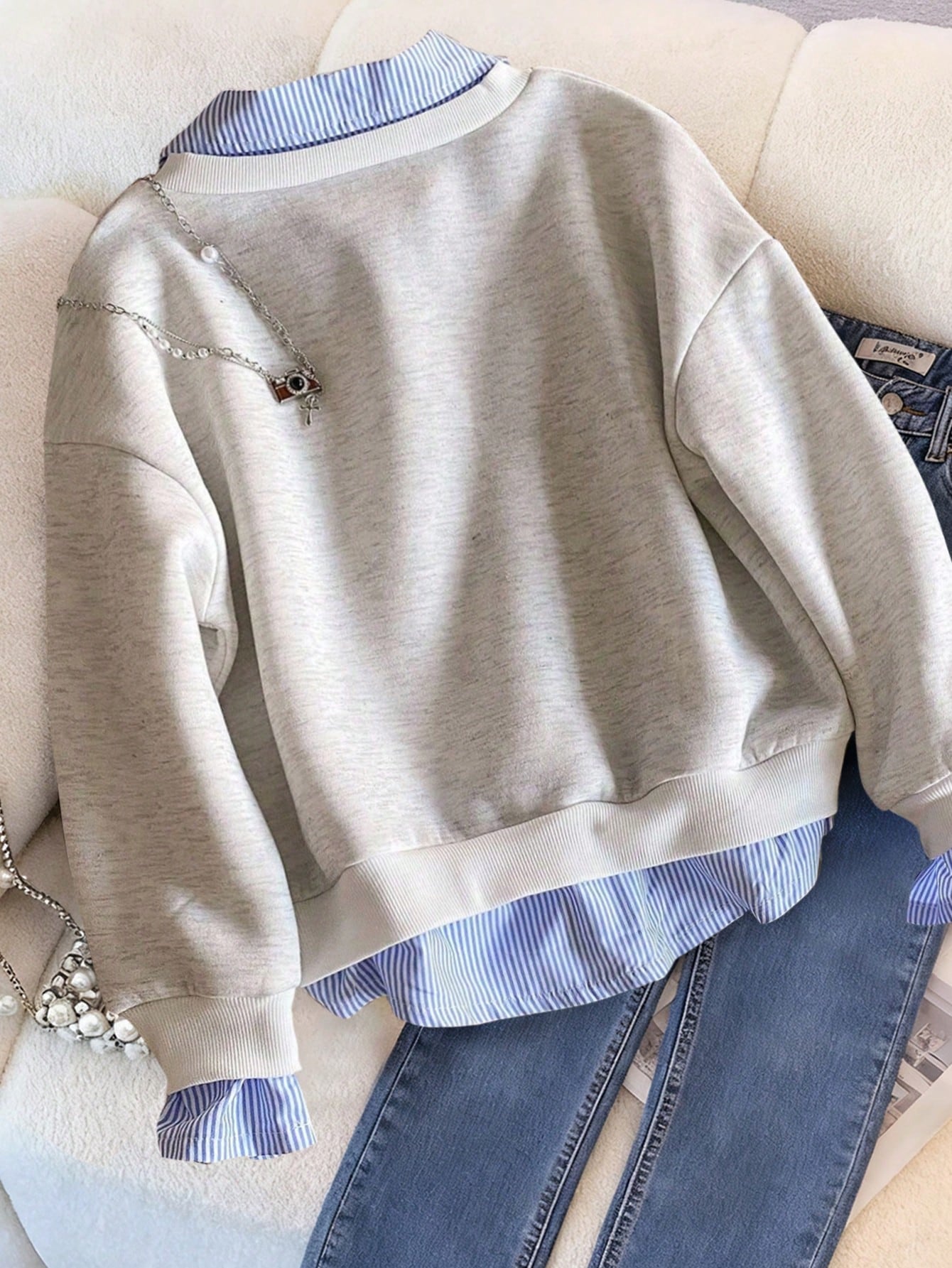 Ensemble de Sweat-shirts chauds avec imprimé de personnage de dessin animé et rayures — vue 3