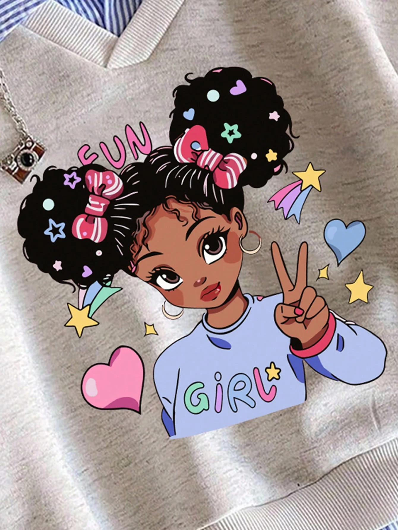 Ensemble de Sweat-shirts chauds avec imprimé de personnage de dessin animé et rayures — vue 5