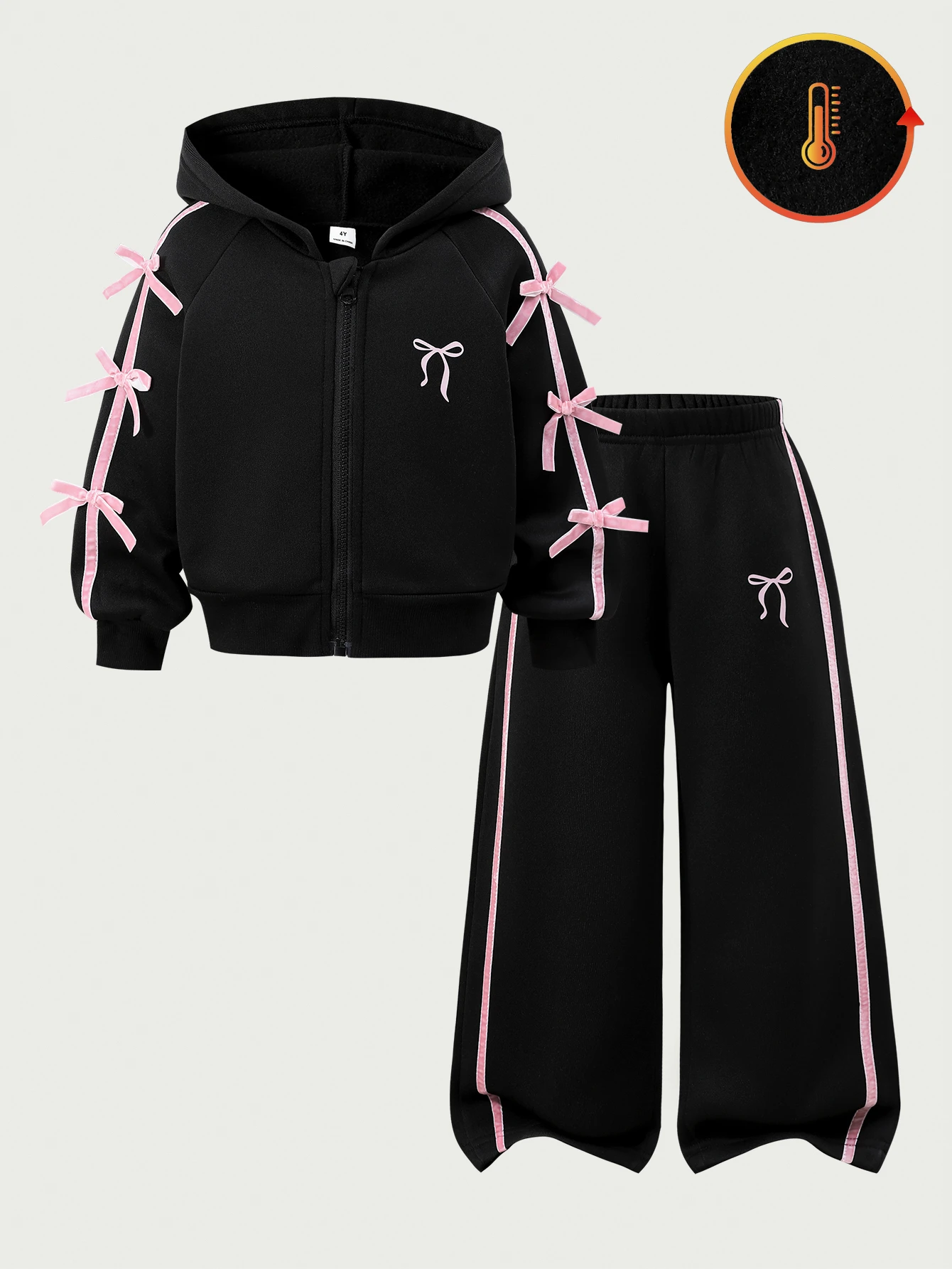 ChillGRL Ensemble de survêtement 2 pièces pour jeunes filles, veste à capuche — vue 3