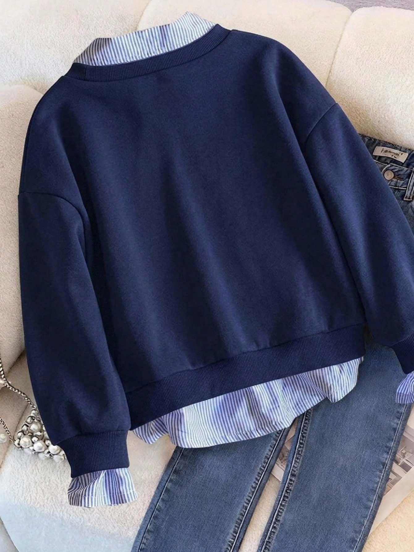 Ensemble de Sweat-shirts chauds avec imprimé de personnage de dessin animé et rayures — vue 4