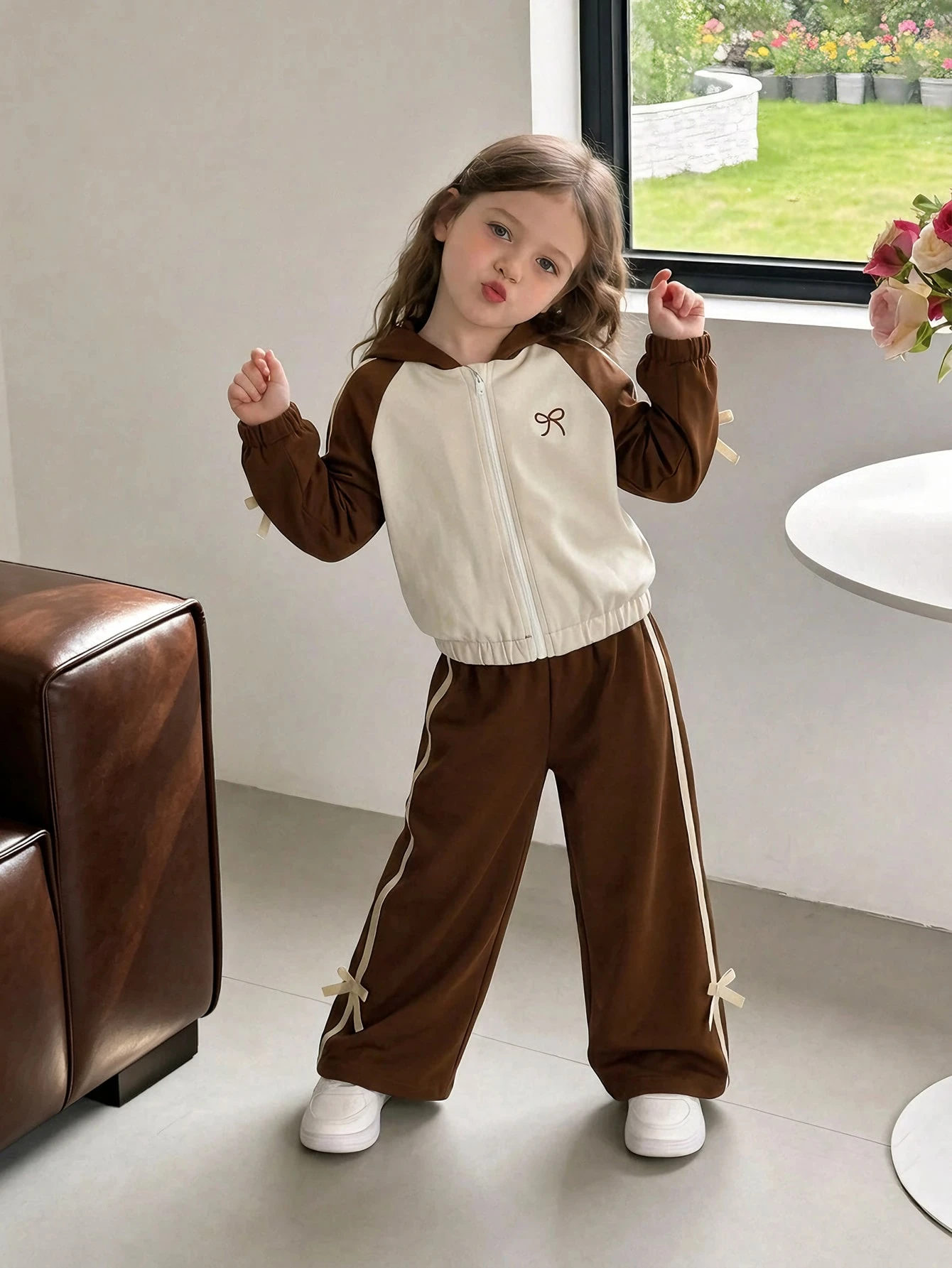 ChillGRL Ensemble de survêtement 2 pièces pour jeunes filles, veste à capuche — vue 5