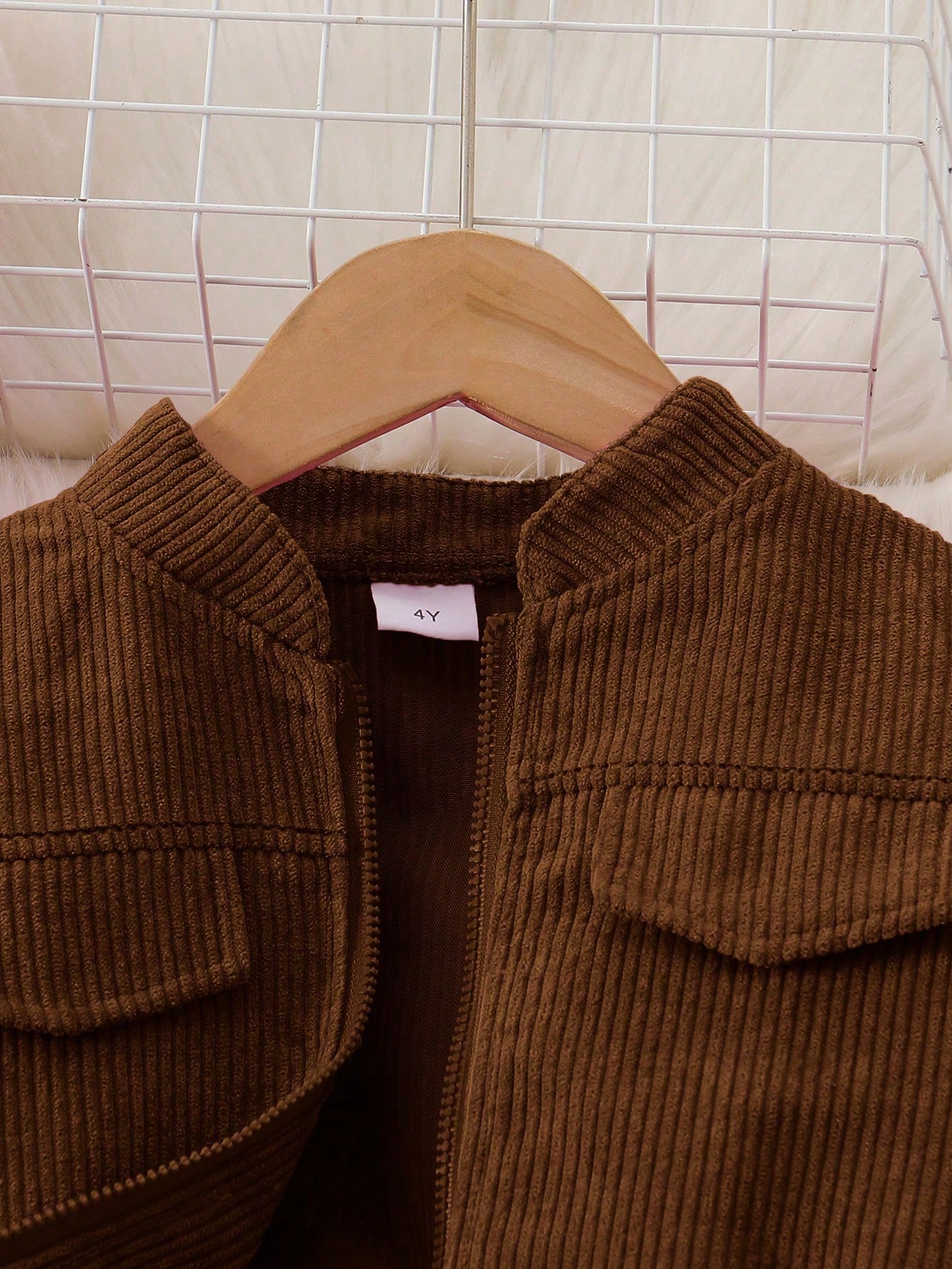 /Set Veste et pantalon en velours côtelé doux et confortable de couleur unie pour filles, — vue 12