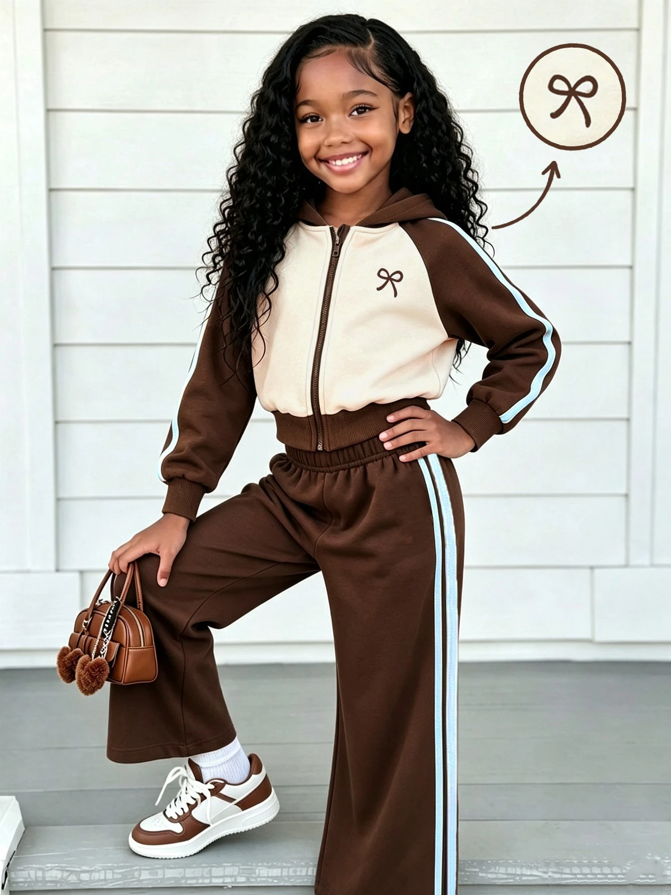 ChillGRL Ensemble de survêtement 2 pièces pour jeunes filles, veste à capuche — vue 8