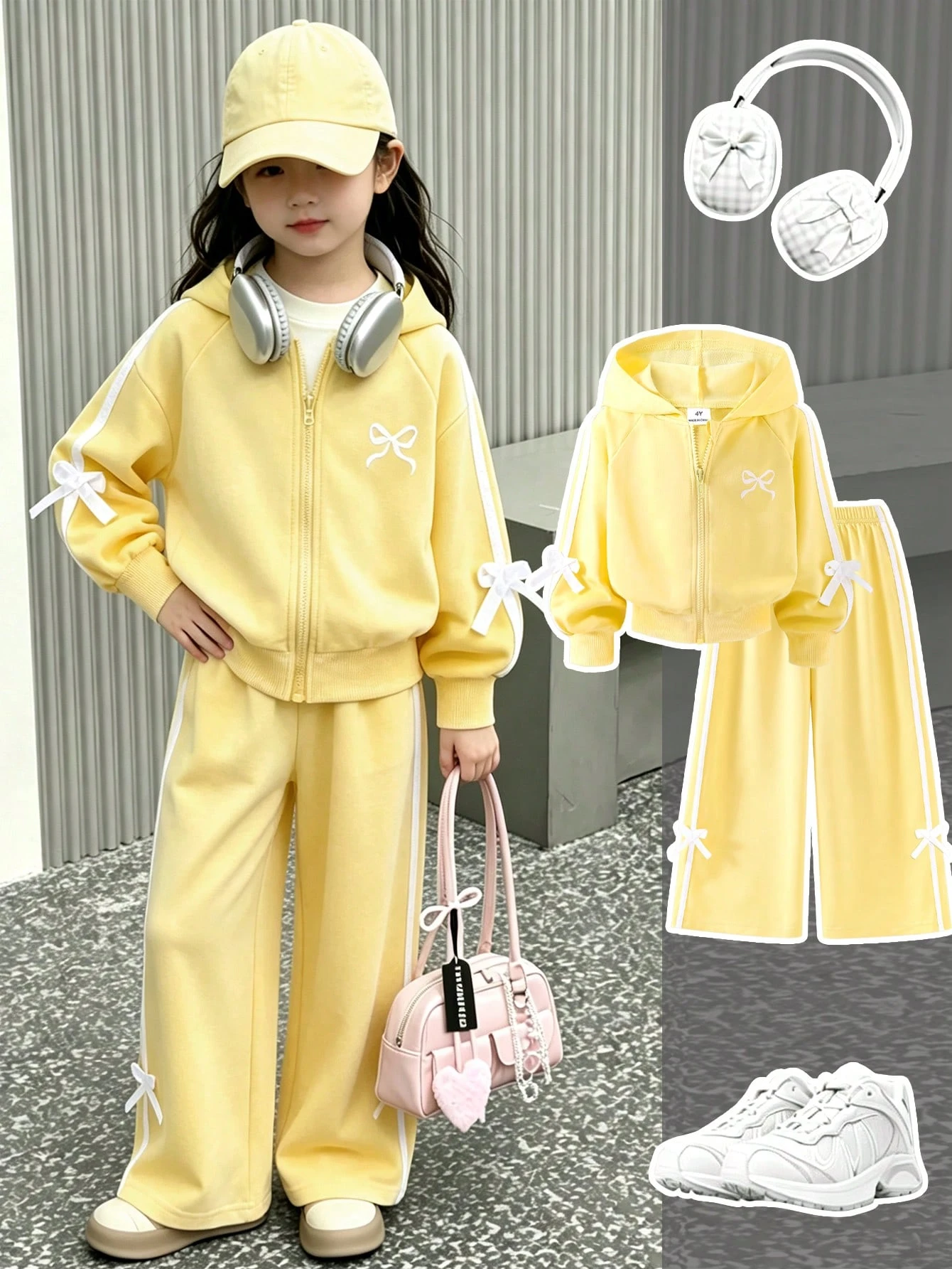 ChillGRL Ensemble de survêtement 2 pièces pour jeunes filles, veste à capuche — vue 11