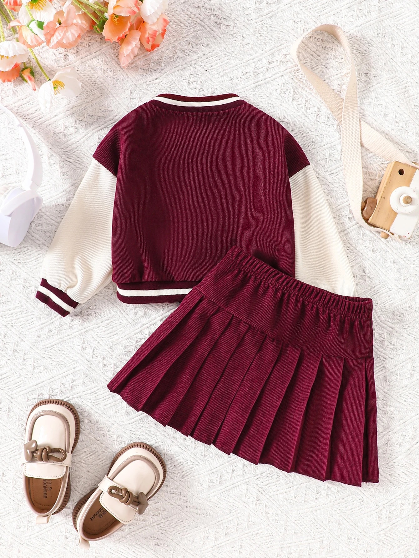 Genkimix Kids 2 pièces/Ensemble Tenue de baseball pour bébé fille avec imprimé de lettres — vue 3