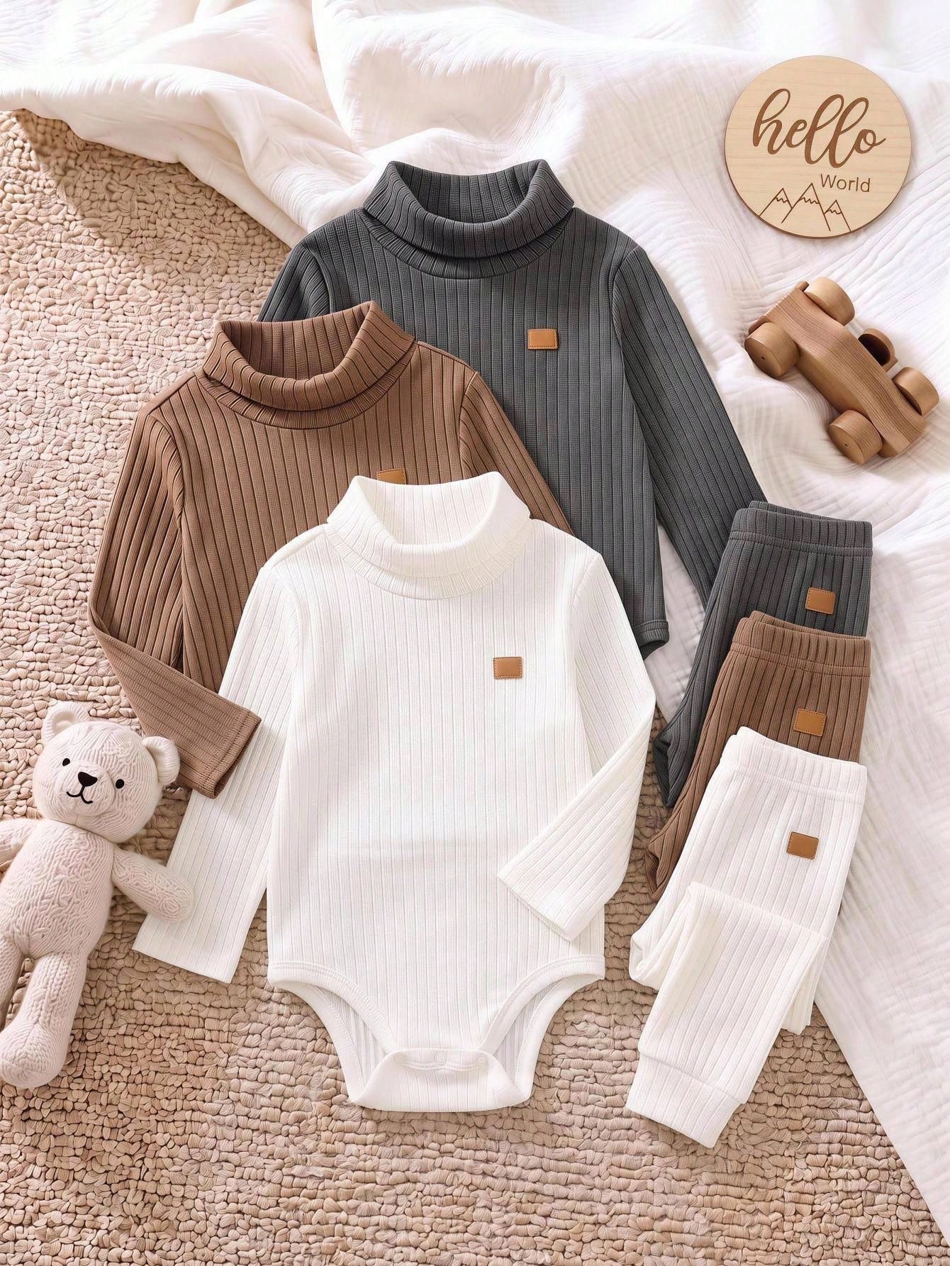 Ensemble de vêtements pour bébé nouveau-né garçon et fille, automne hiver, mignon