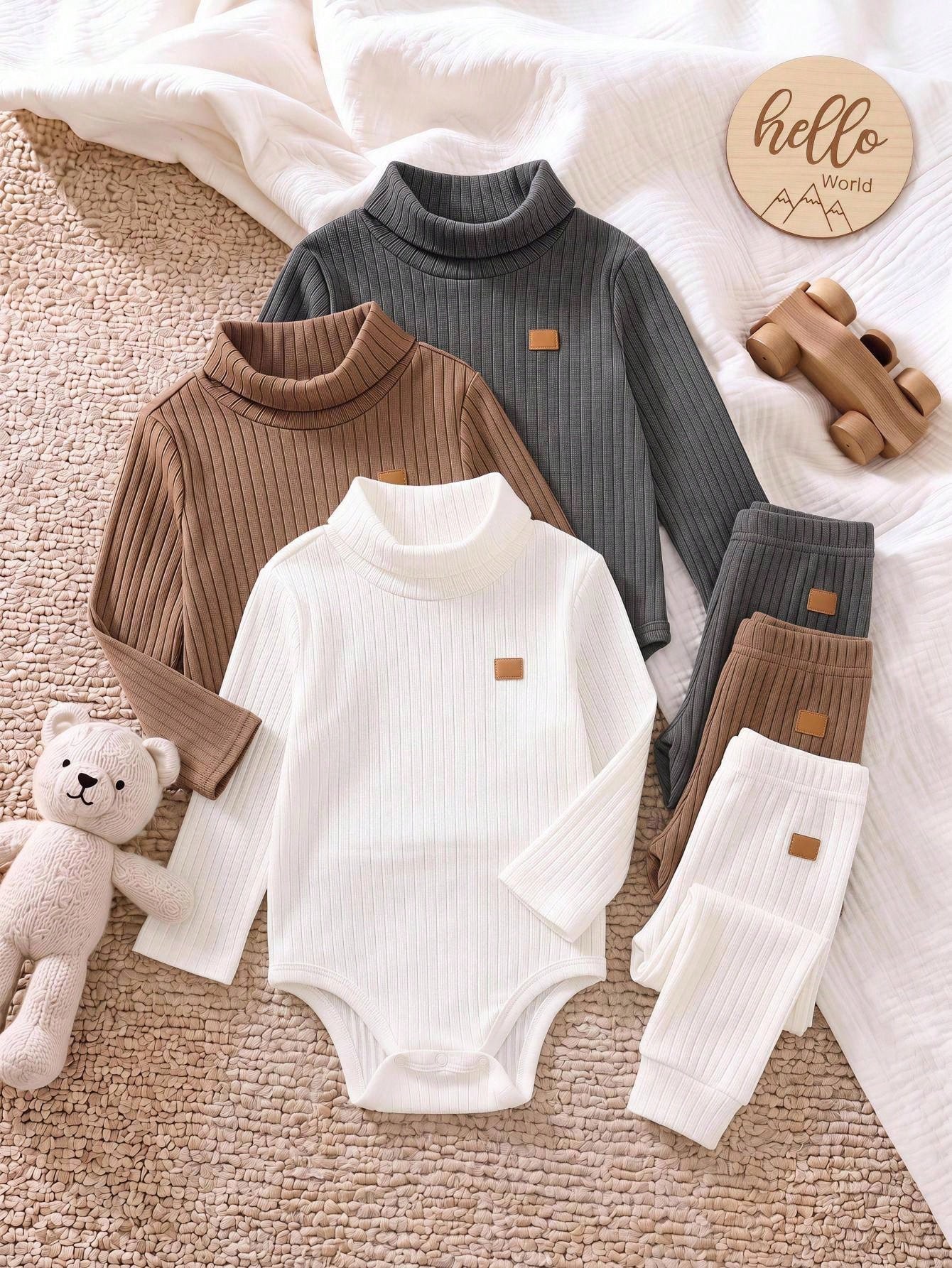 Ensemble de vêtements pour bébé nouveau-né garçon et fille, automne hiver, mignon