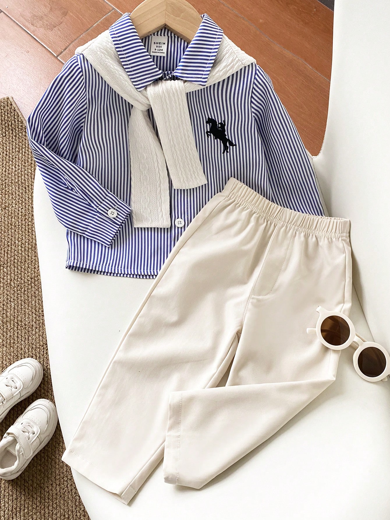 2 pièces/set Vêtements décontractés d'automne pour garçons Chemise blanche à — vue 2
