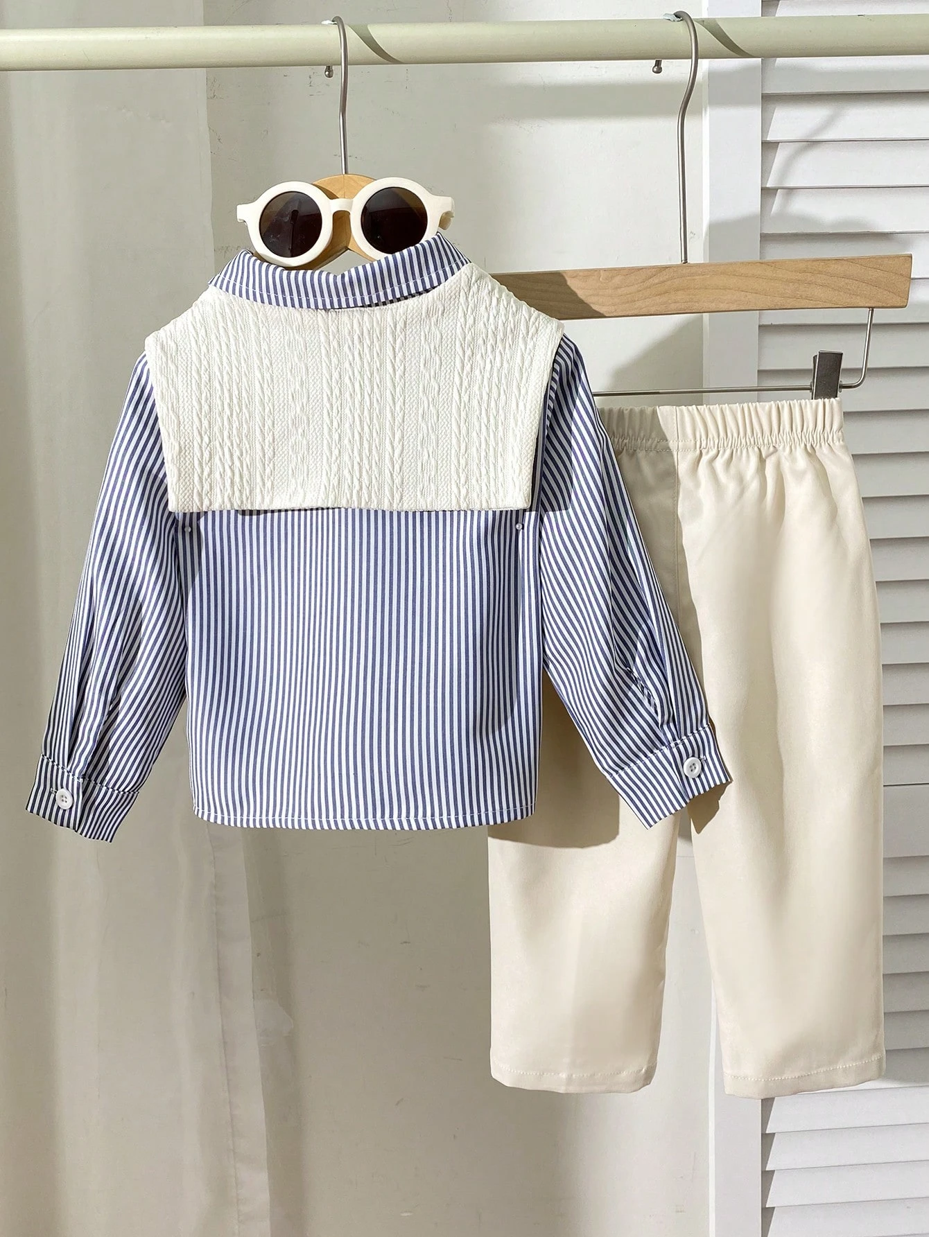 2 pièces/set Vêtements décontractés d'automne pour garçons Chemise blanche à — vue 5