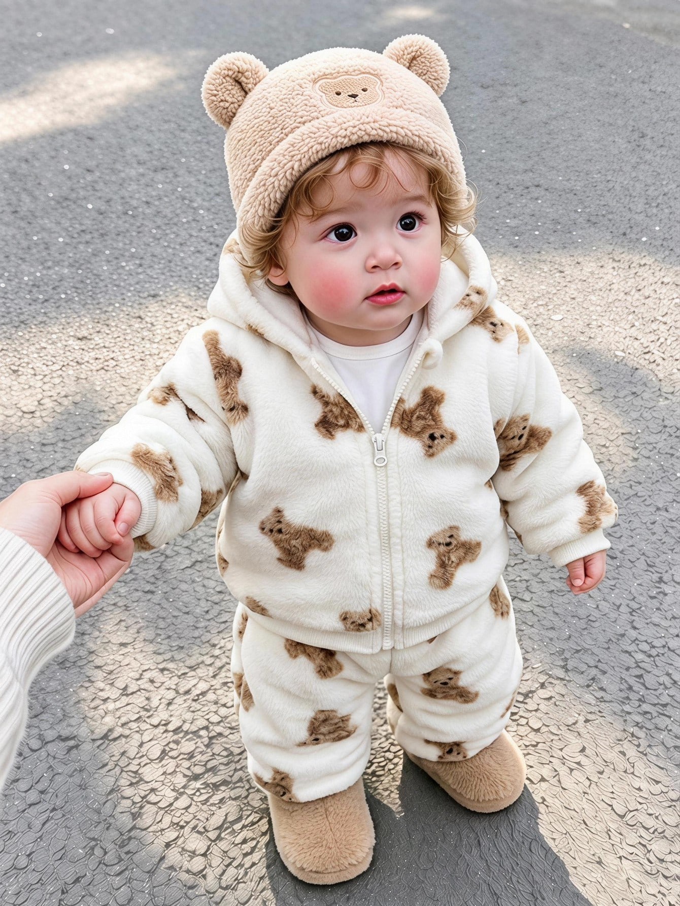 3 pièces Ensemble de vêtements pour bébé garçon, veste à capuche panda noir & — vue 7