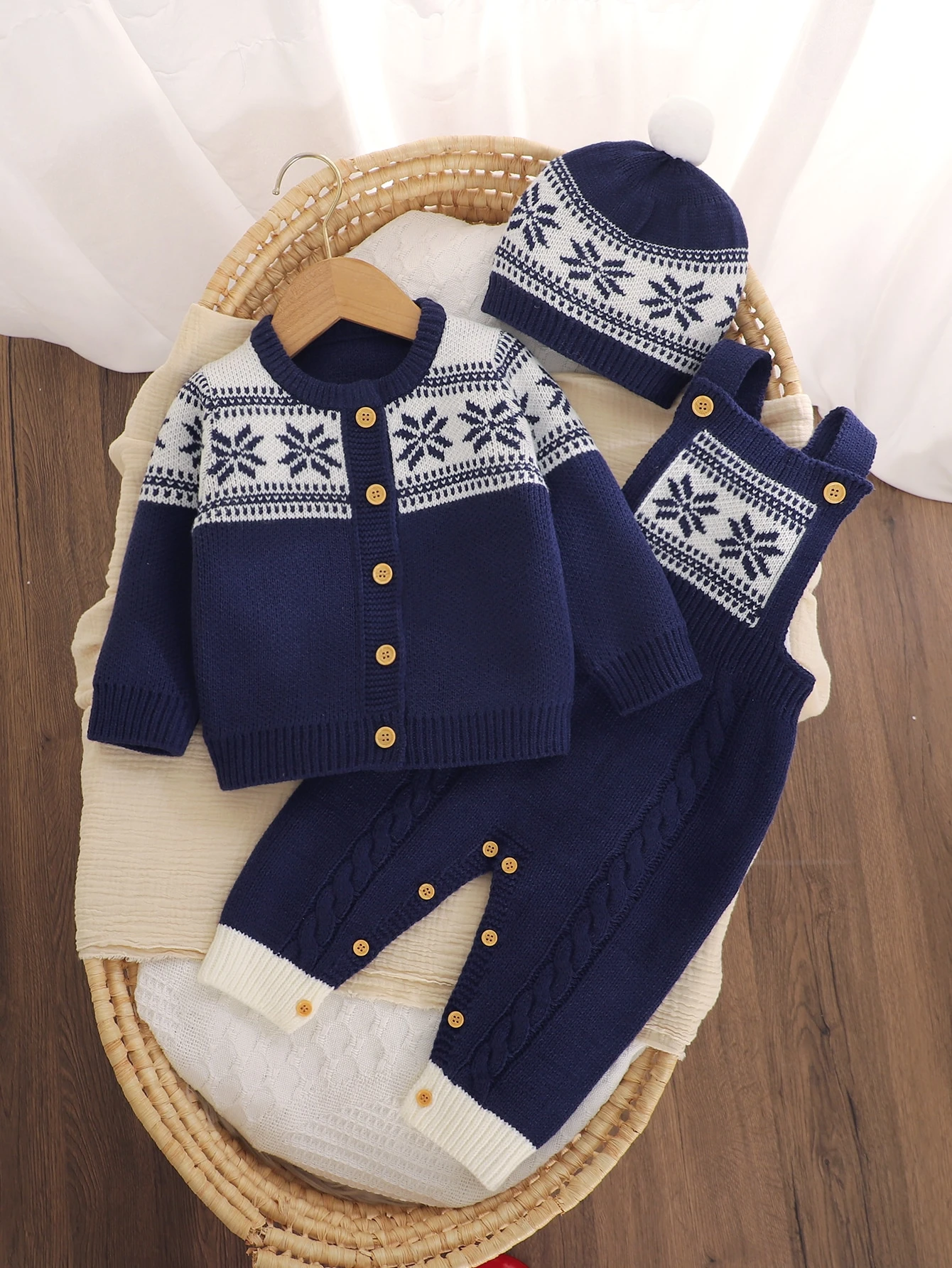 Ensemble 3 pièces vintage décontracté pour tout-petit: veste à manches longues et — vue 9