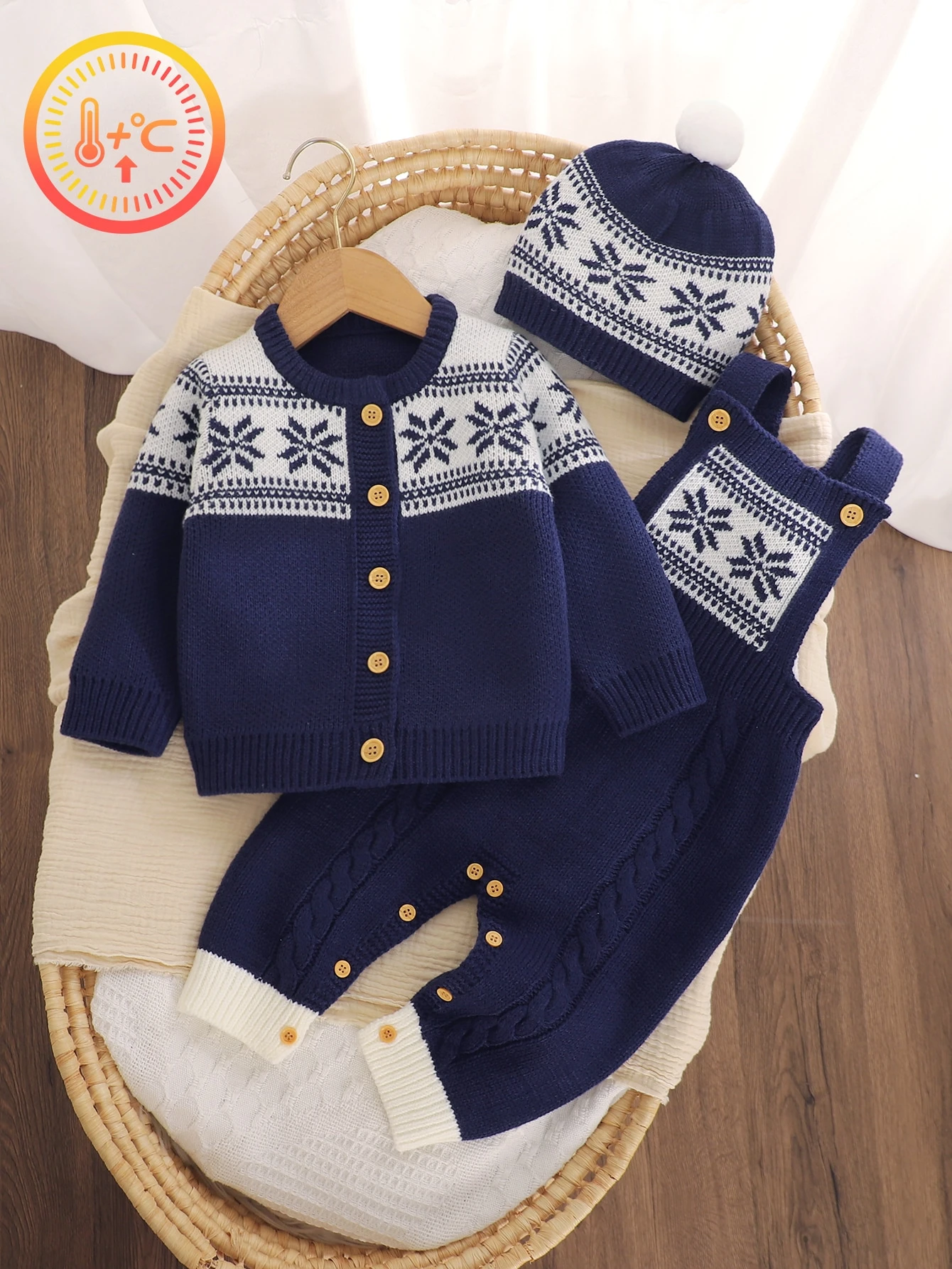 Ensemble 3 pièces vintage décontracté pour tout-petit: veste à manches longues et — vue 12