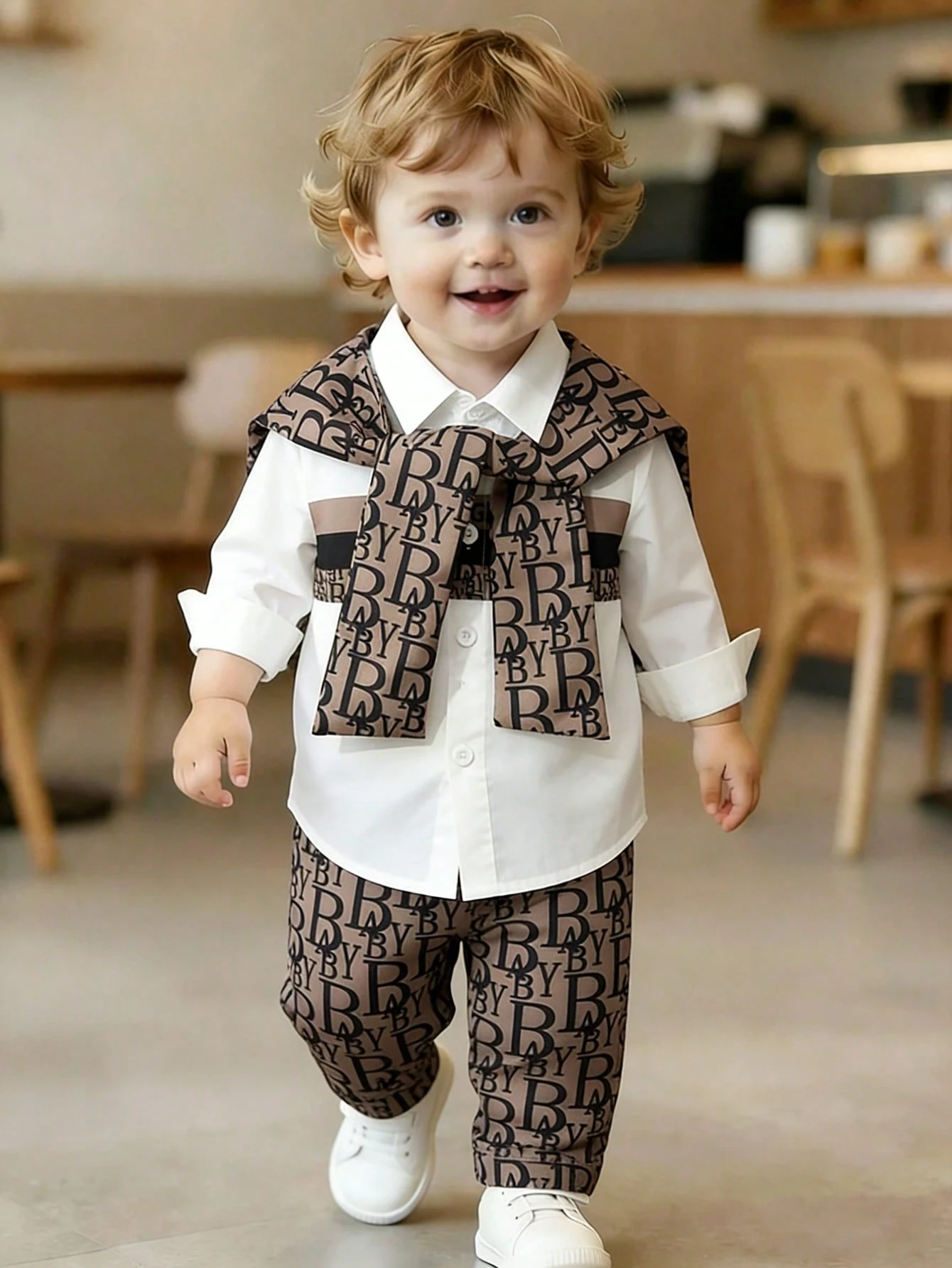 2 pièces/set Vêtements décontractés d'automne pour garçons Chemise blanche à — vue 7