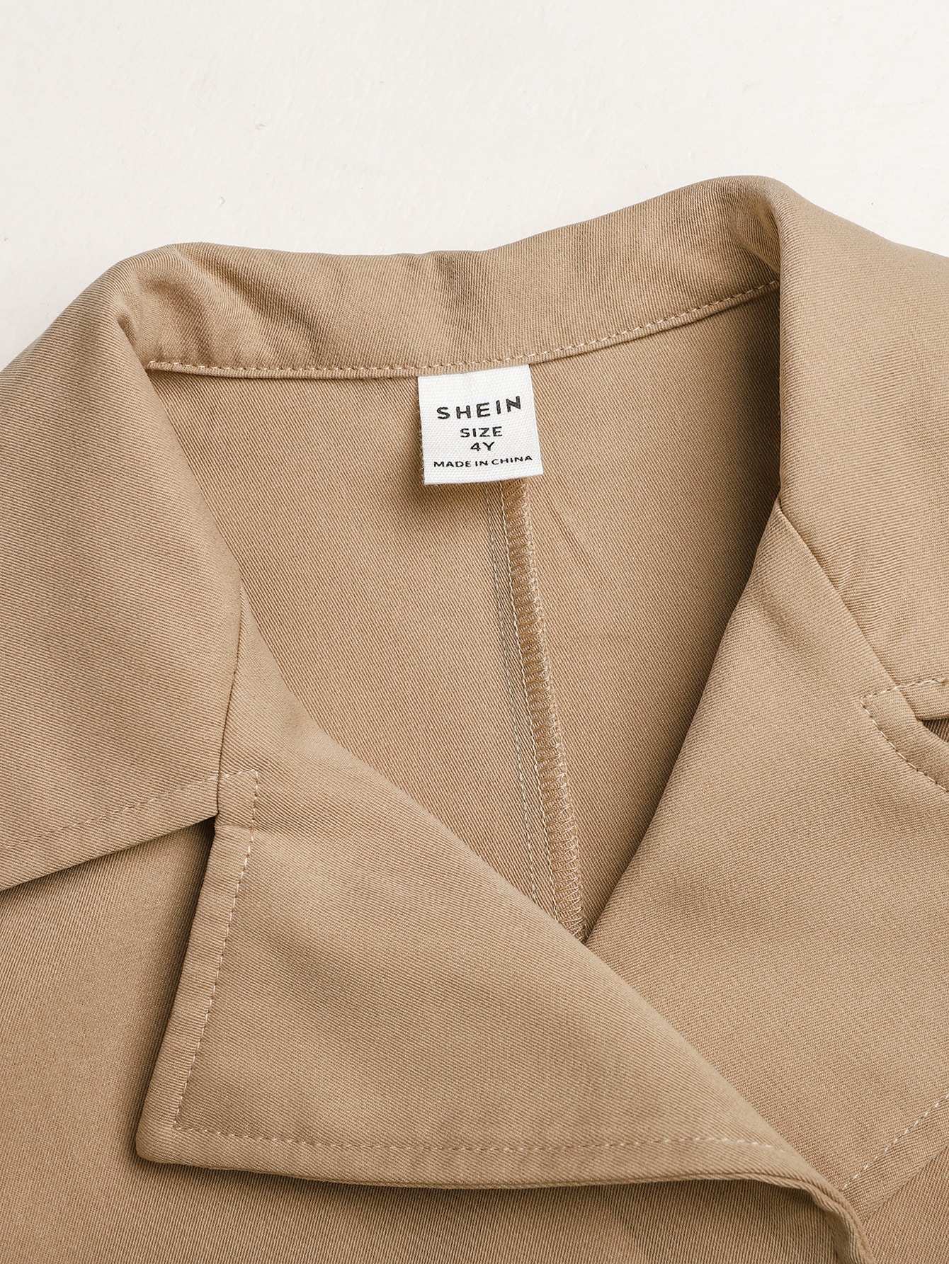 Manteau trench long ample à double boutonnage avec revers tissé pour filles — vue 9