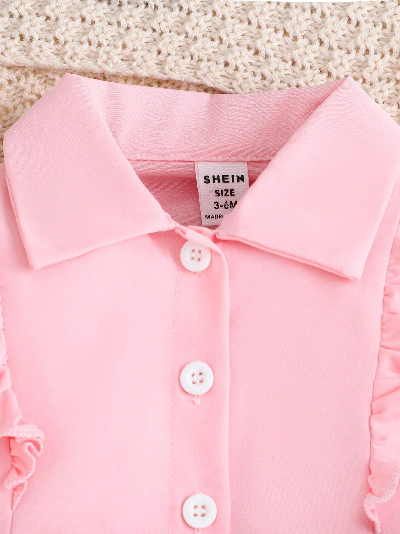 Ensemble de chemise à manches longues avec volants patchwork élégant et jupe pour bébé — vue 4