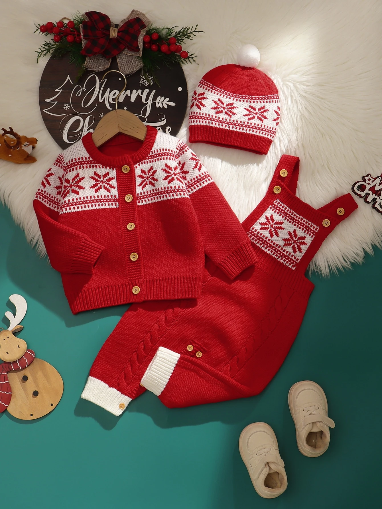Ensemble 3 pièces vintage décontracté pour tout-petit: veste à manches longues et — vue 11