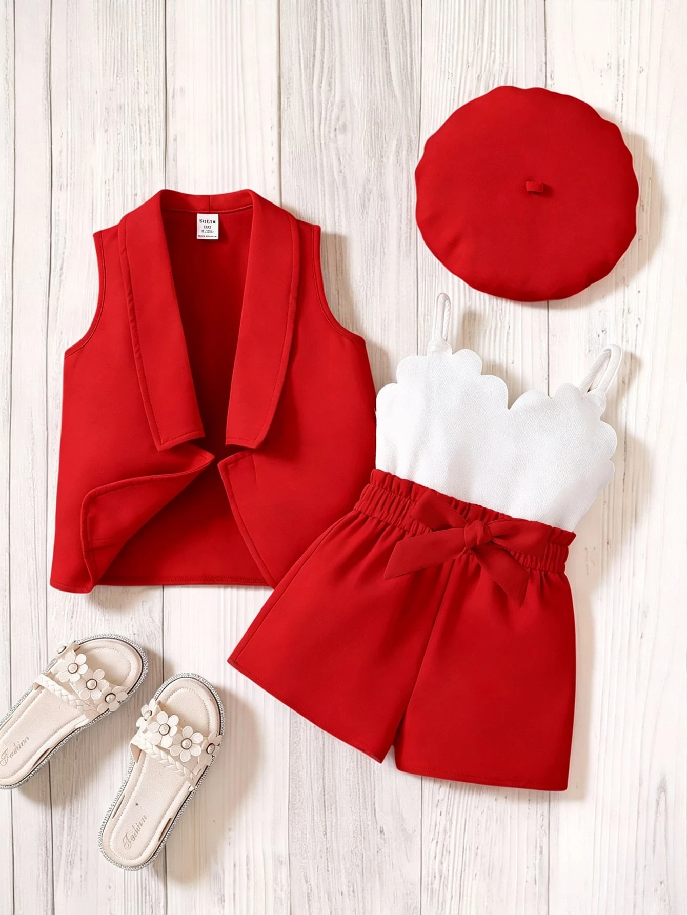 Ensemble de 2 pièces pour bébé fille: Cardigan tricoté de couleur unie et — vue 3