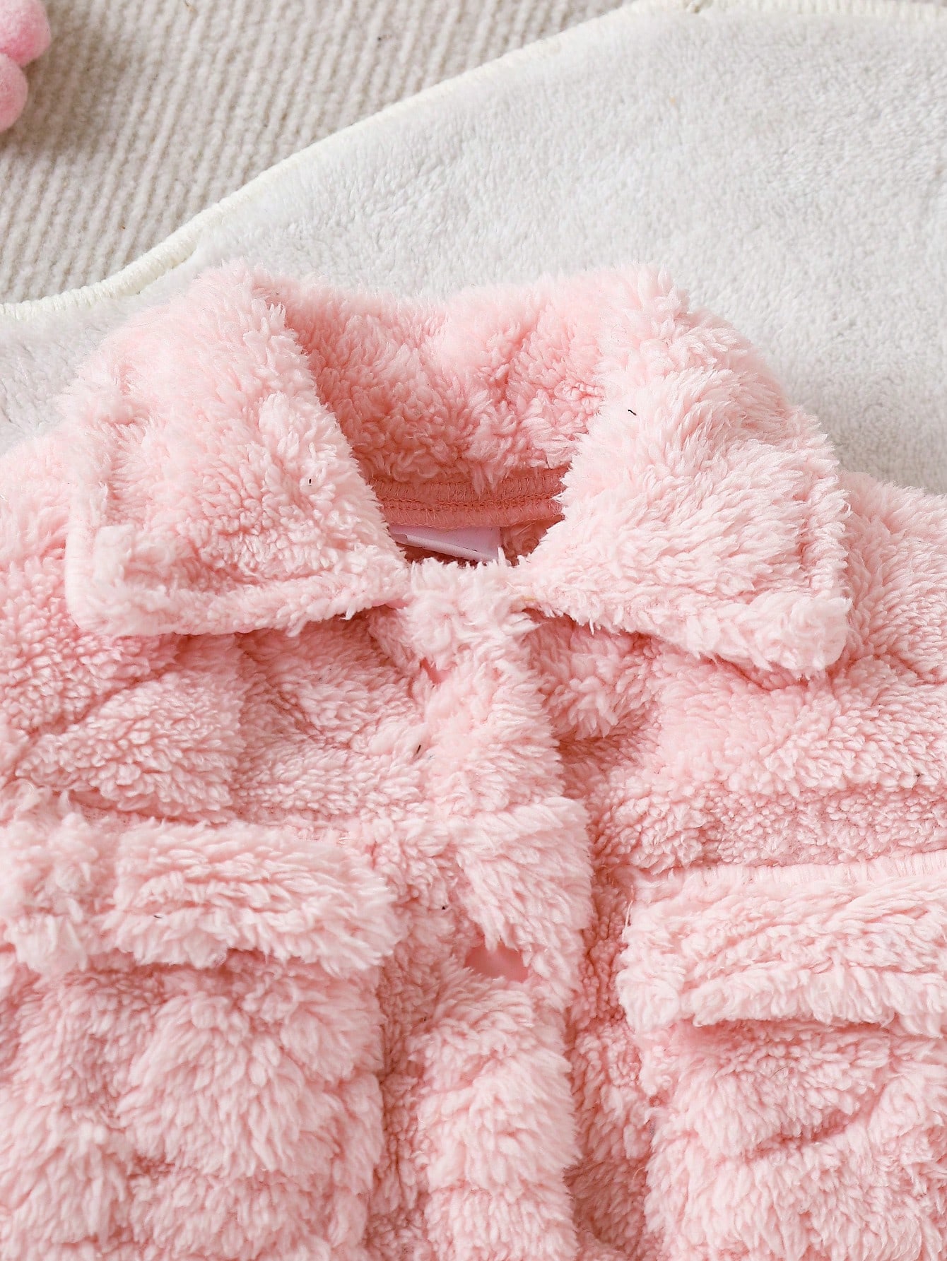 Veste rose décontractée et pelucheuse à manches longues, pantalon de survêtement long et — vue 9