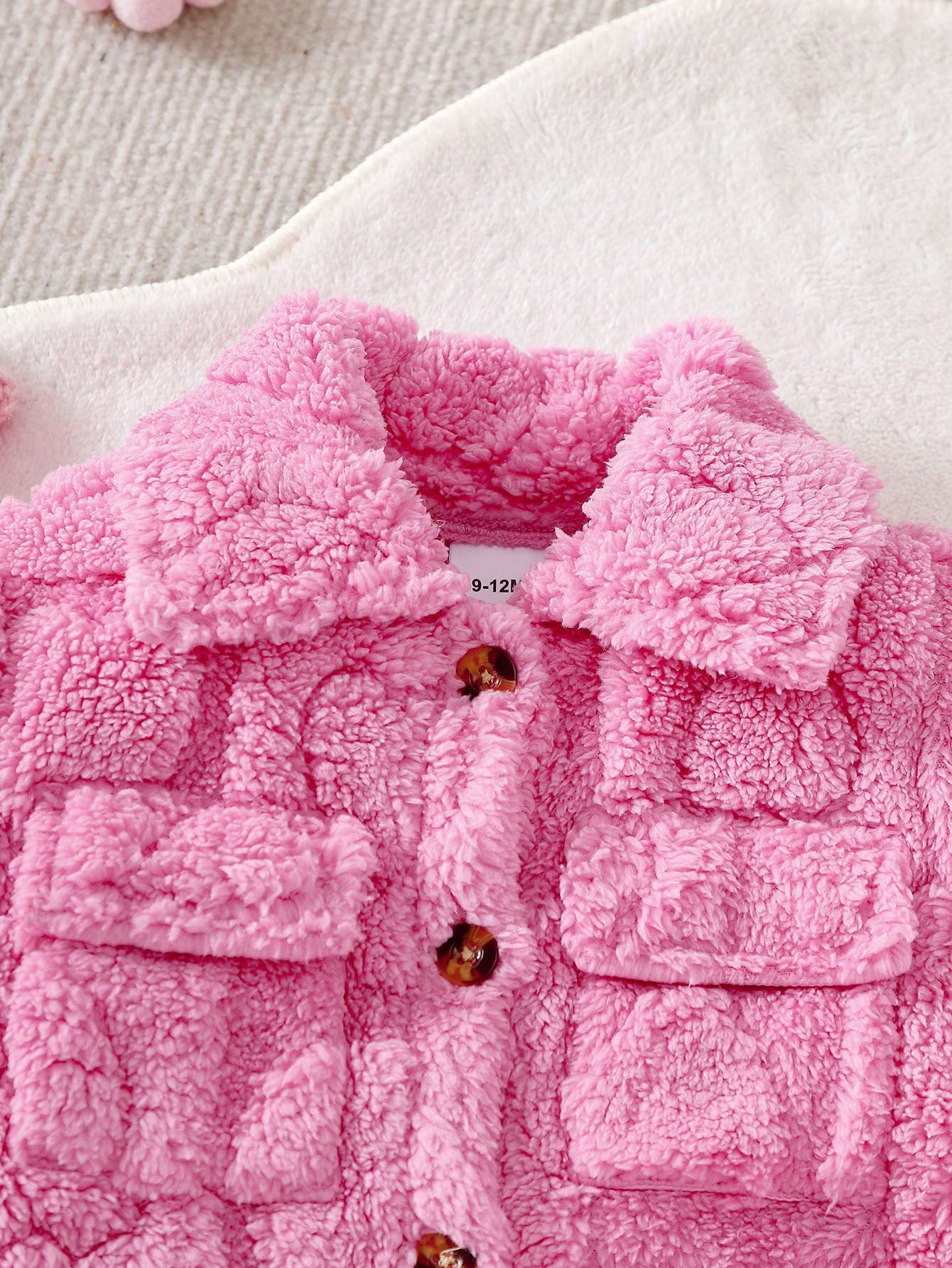 Veste rose décontractée et pelucheuse à manches longues, pantalon de survêtement long et — vue 12