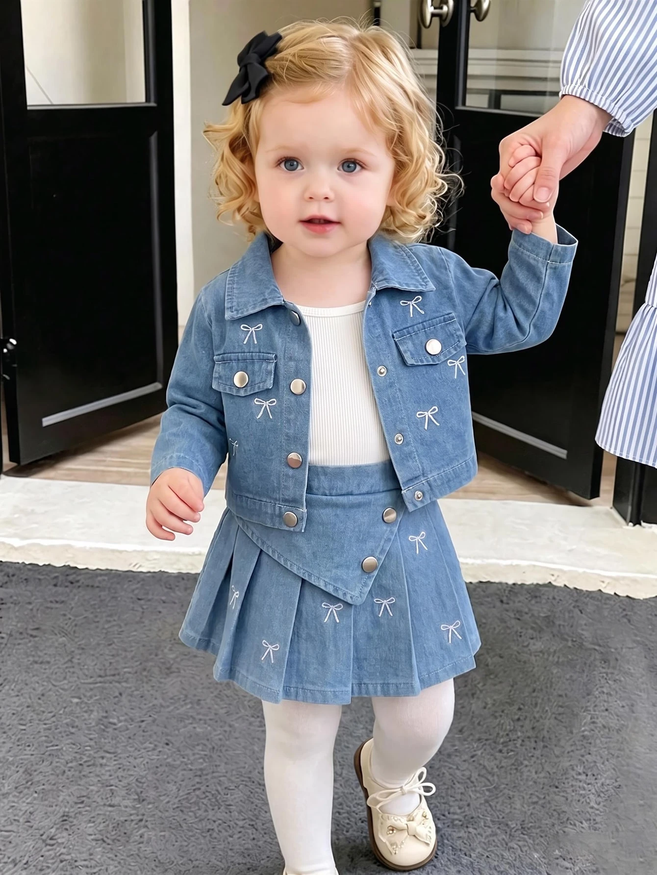 3 pièces Ensemble d'automne mignon rose pour bébé fille, tenue de mode pour le 2ème — vue 6