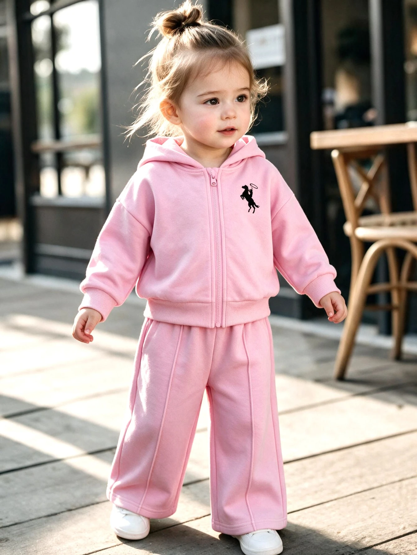 Ensemble 2 pièces pour bébé fille, veste zippée imprimé léopard mignon & pantalon — vue 11