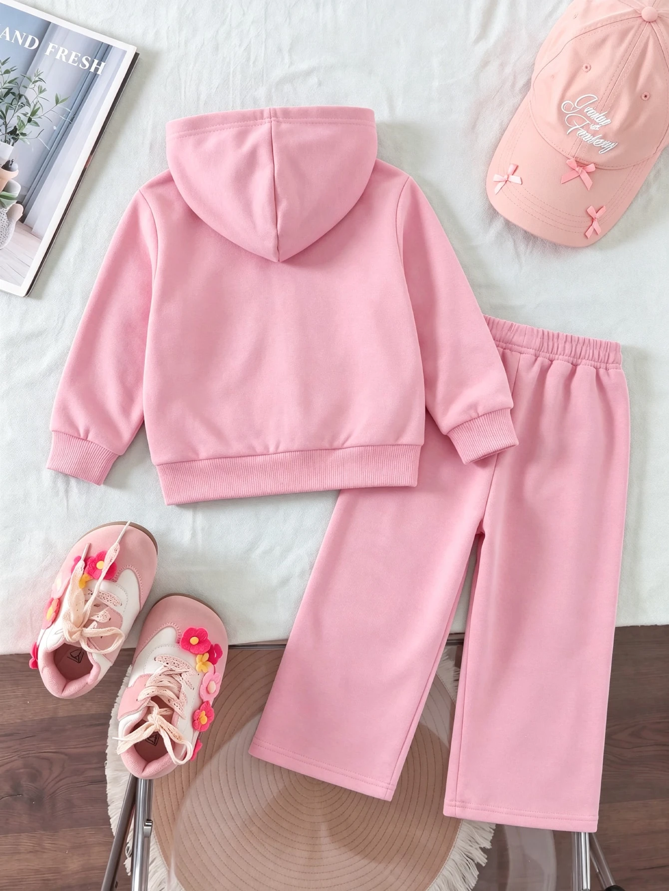 Ensemble 2 pièces pour bébé fille, veste zippée imprimé léopard mignon & pantalon — vue 12