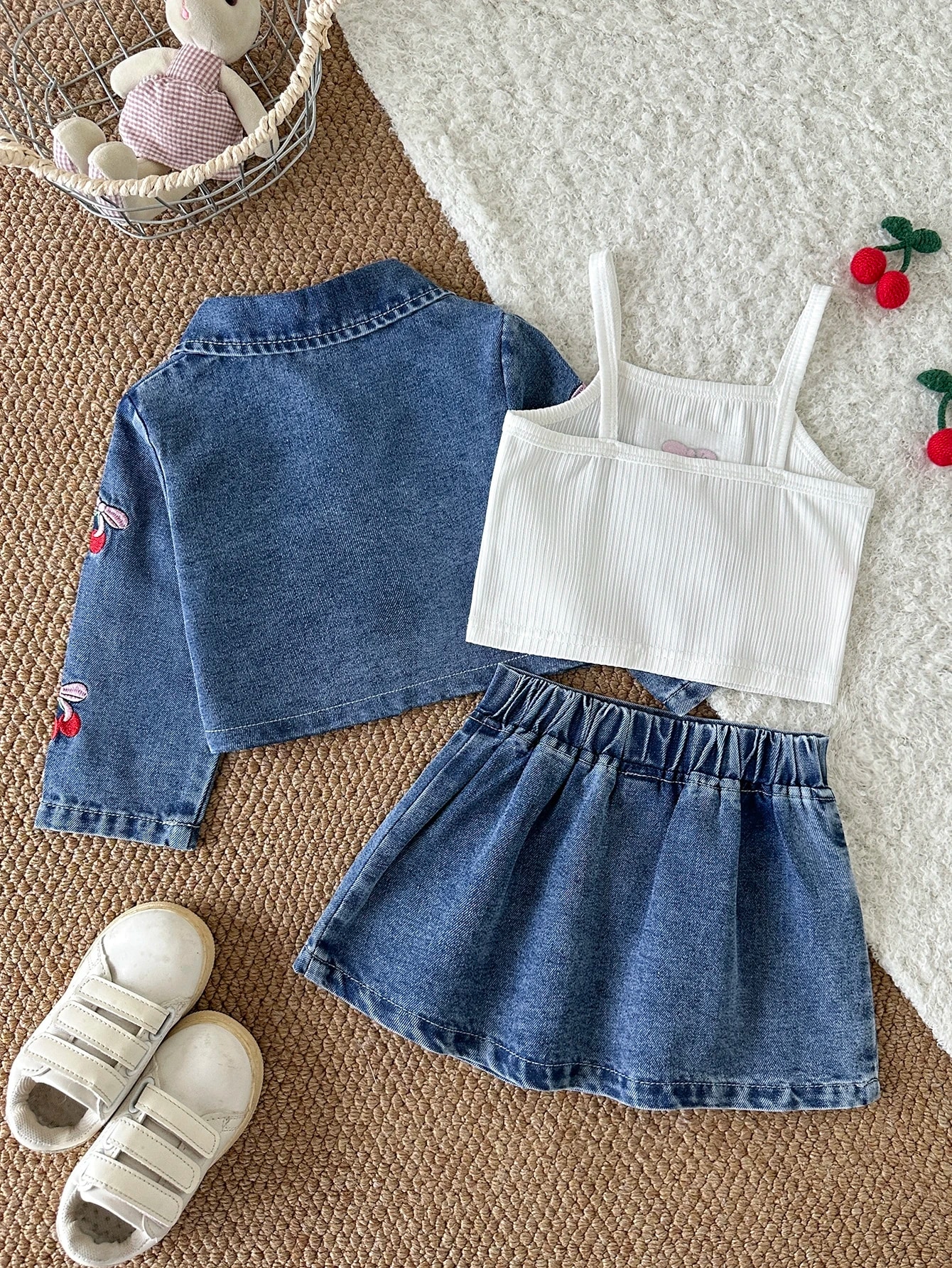 3 pièces Ensemble d'automne mignon rose pour bébé fille, tenue de mode pour le 2ème — vue 9