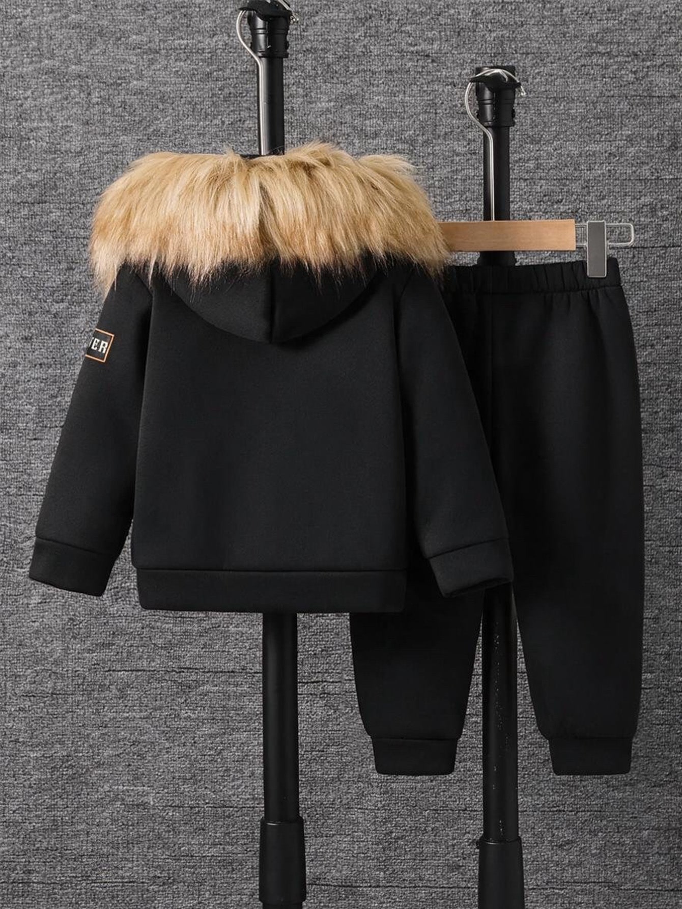 Ensemble sweat à capuche pour tout-petits garçons Bleu ciel Hiver Mignon Modeste — vue 9