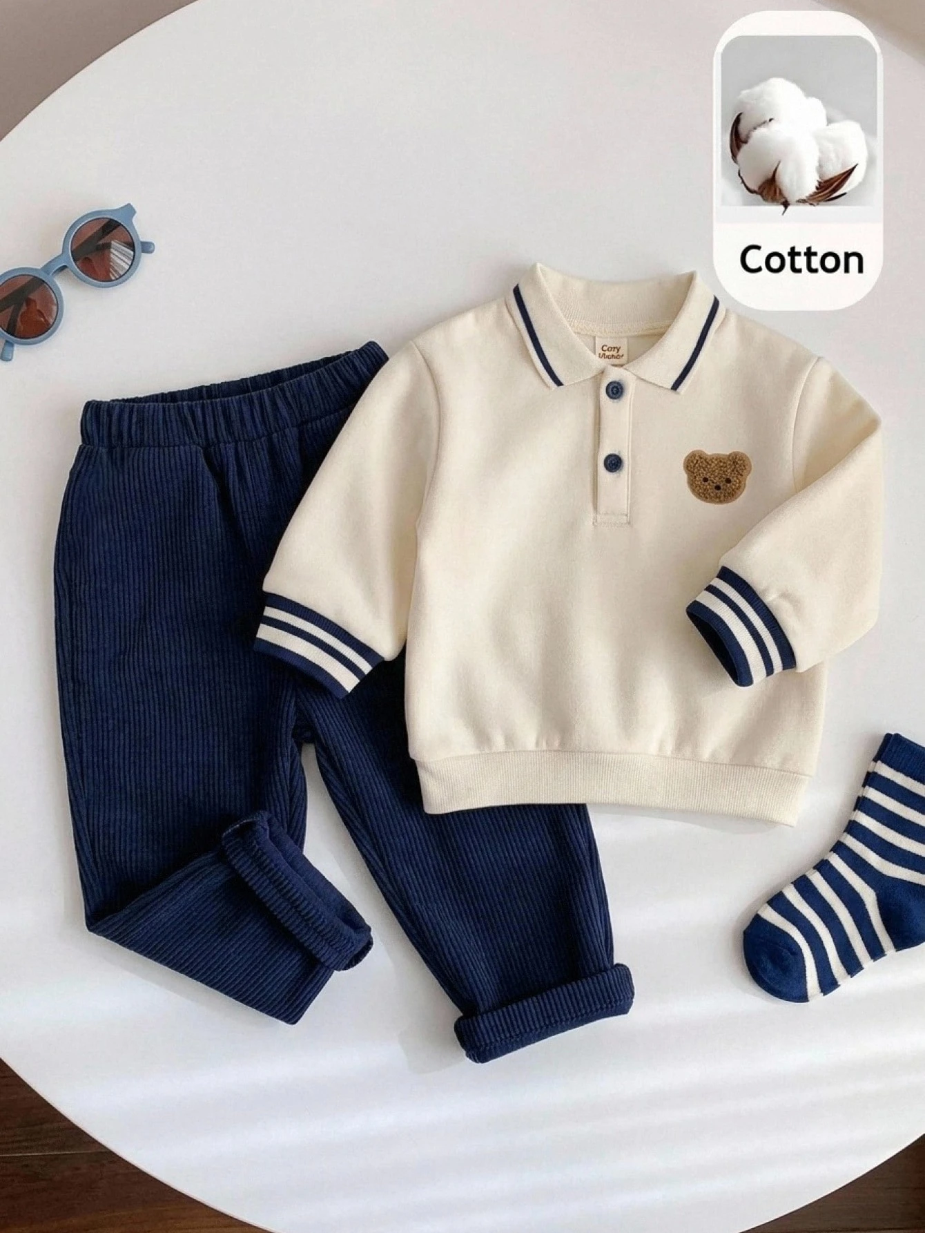 Cozy Pixies Ensemble 2 pièces pour bébé garçon avec Sweat-shirt à col rond, manches — vue 5