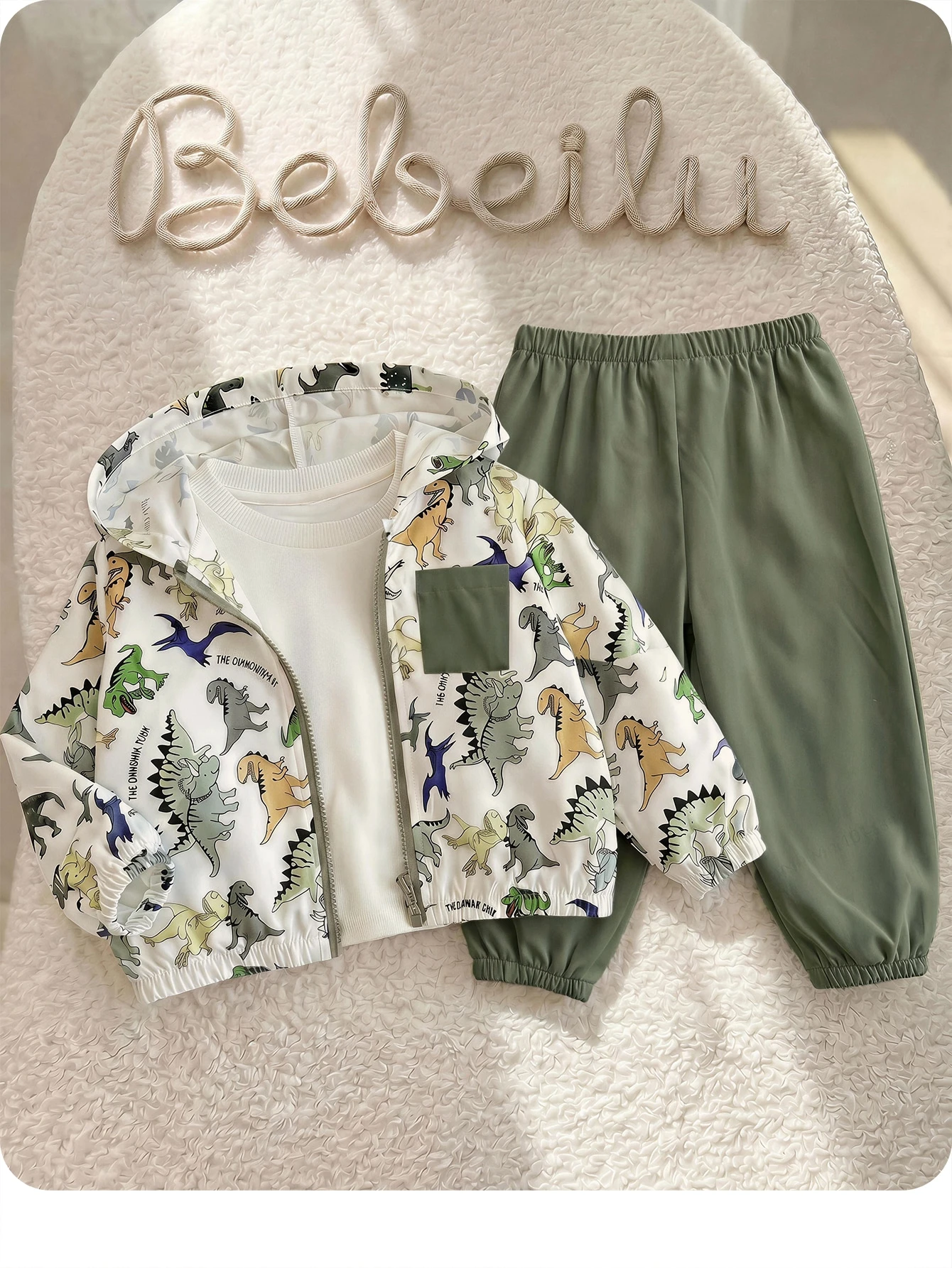 Ensemble 2 pièces veste à capuche imprimé animal mignon décontracté automne/hiver — vue 5