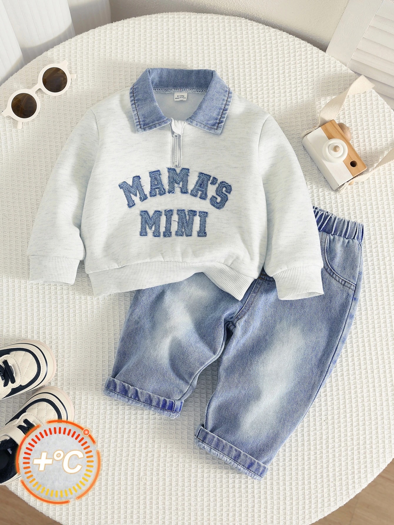 Cozy Pixies Ensemble 2 pièces pour bébé garçon avec Sweat-shirt à col rond, manches — vue 4