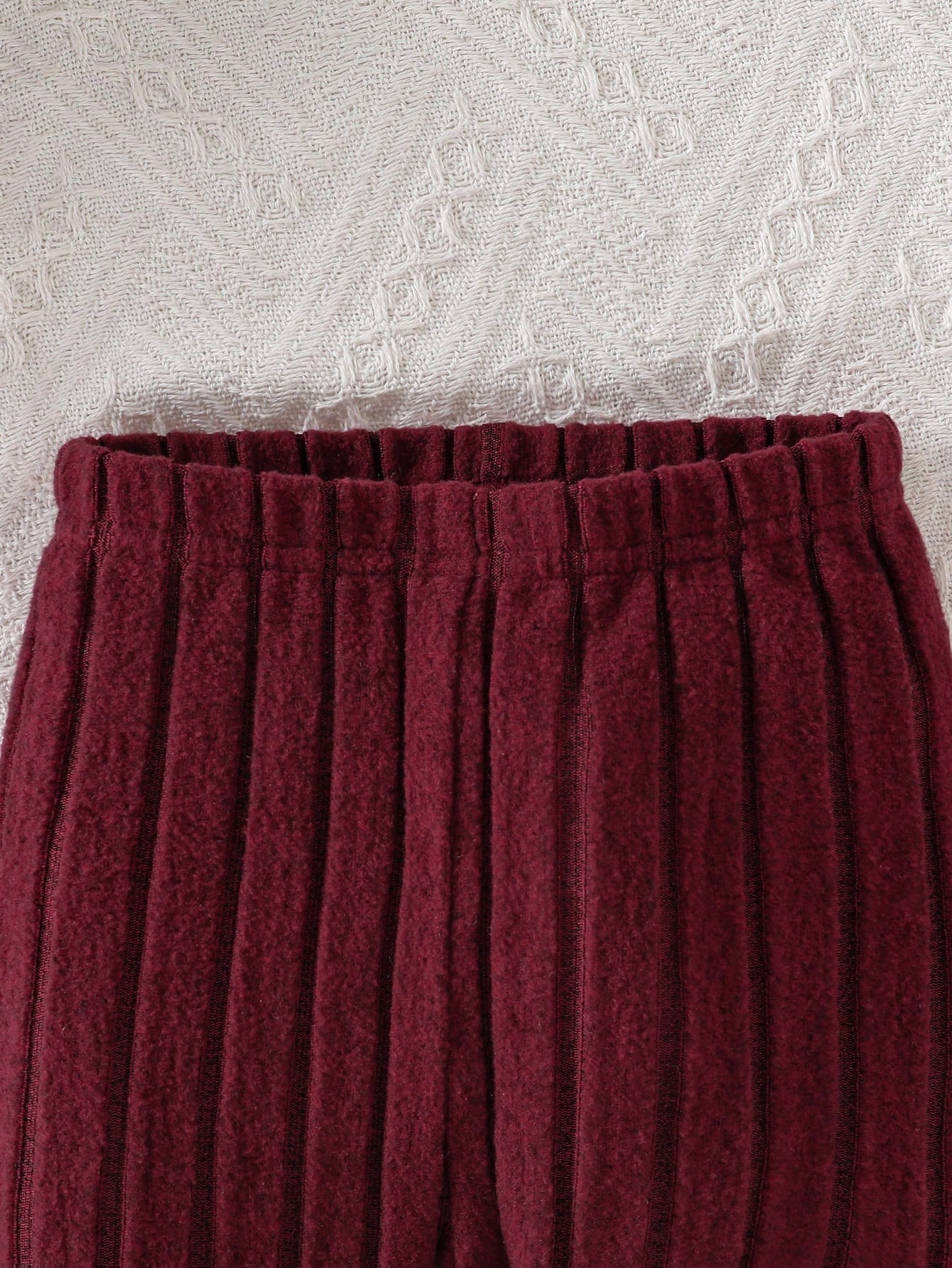 Ensemble 3 pièces pour bébé fille, robe rouge unie simple et mode, gilet et — vue 11