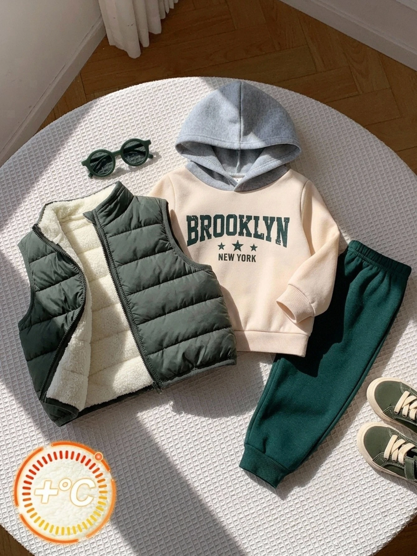 3 pièces/Ensemble Bébé Garçon Automne/Hiver Sweat-shirt-shirt Rayé Décontracté — vue 4